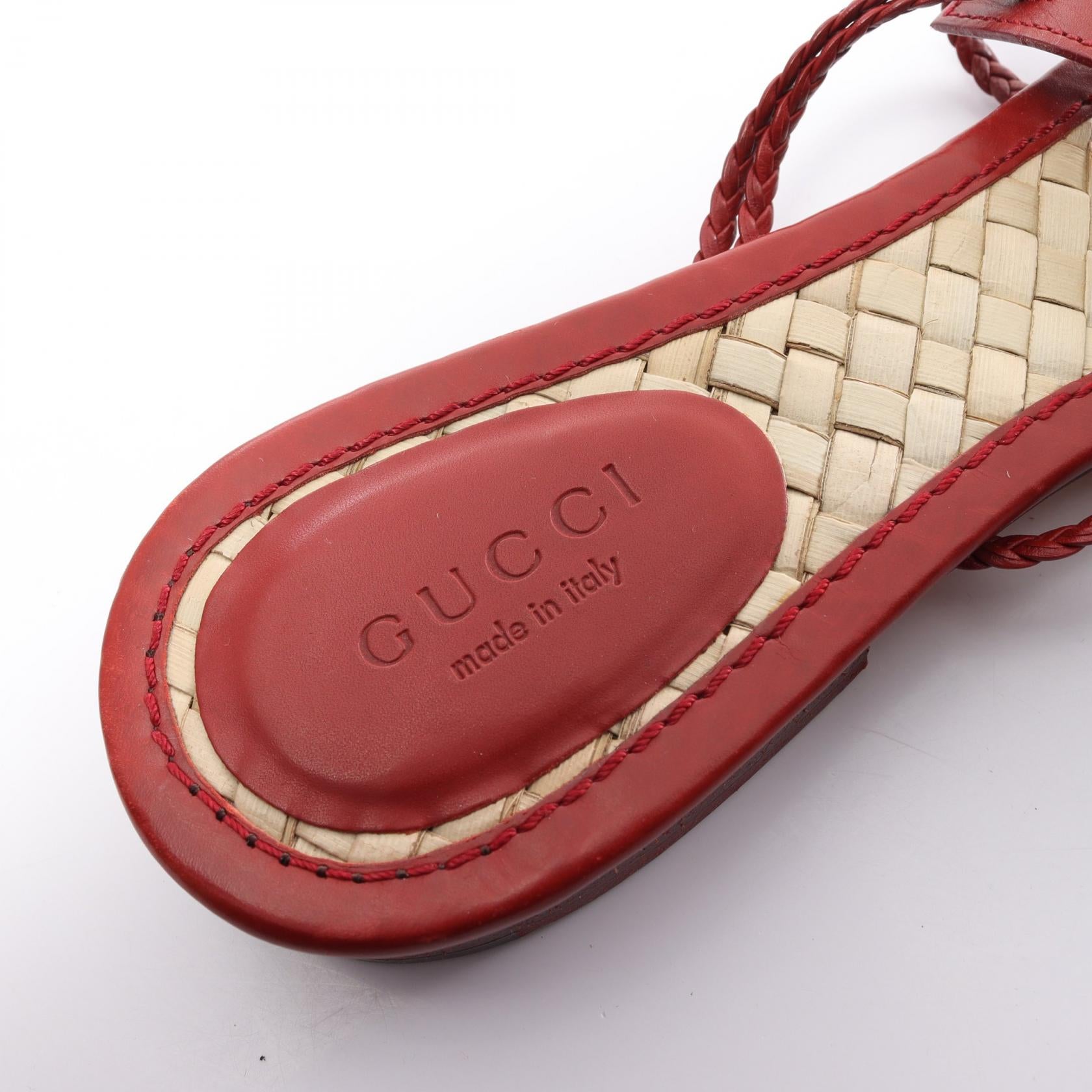 Gucci Leather Sandals Red 105799