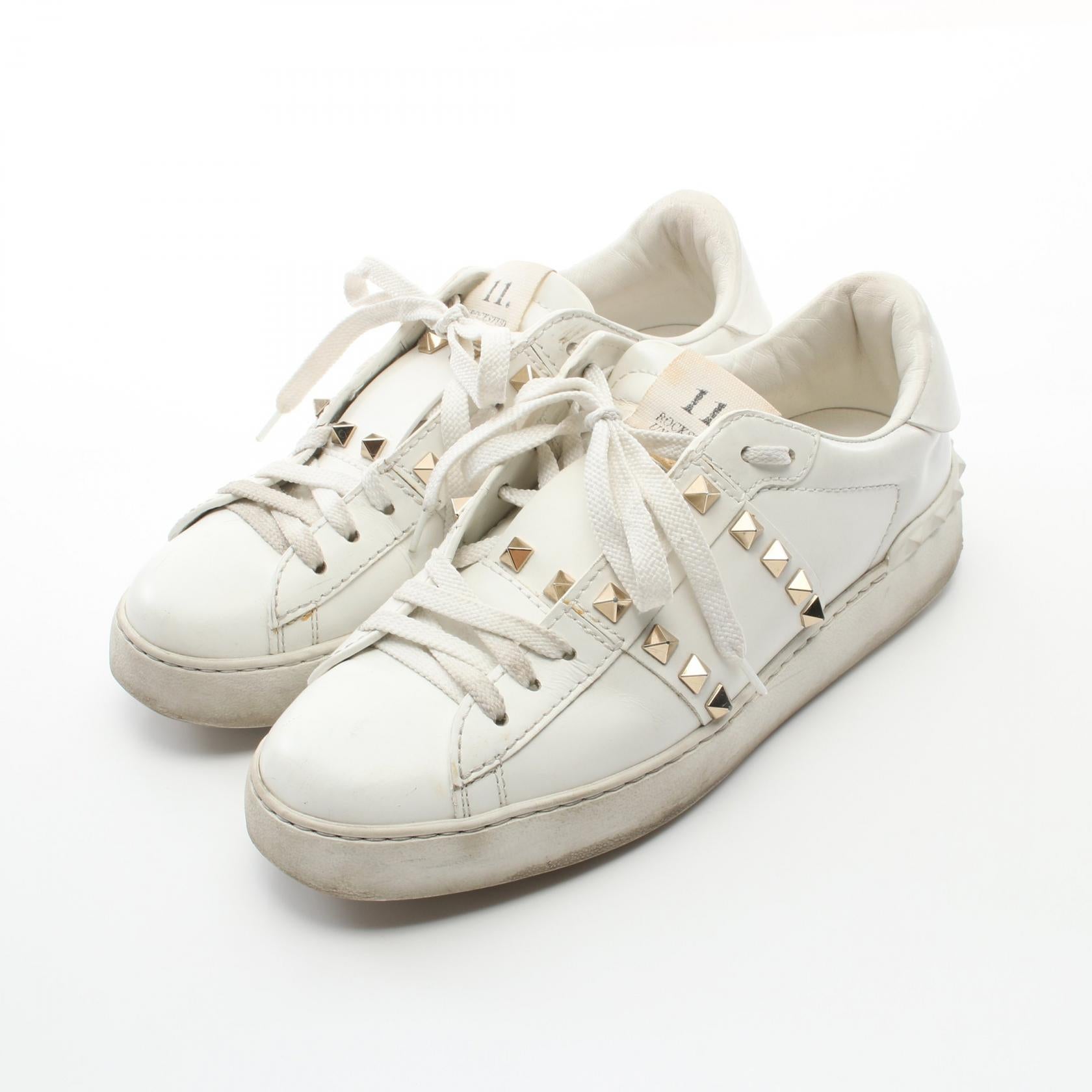 Valentino Rockstud Untitled Leather Sneakers