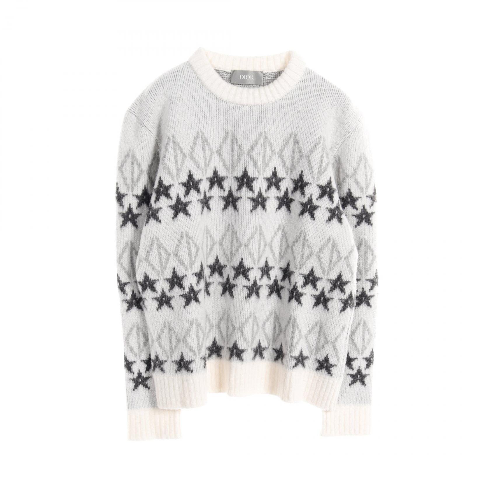 Dior Wool Knit Top Gray/White