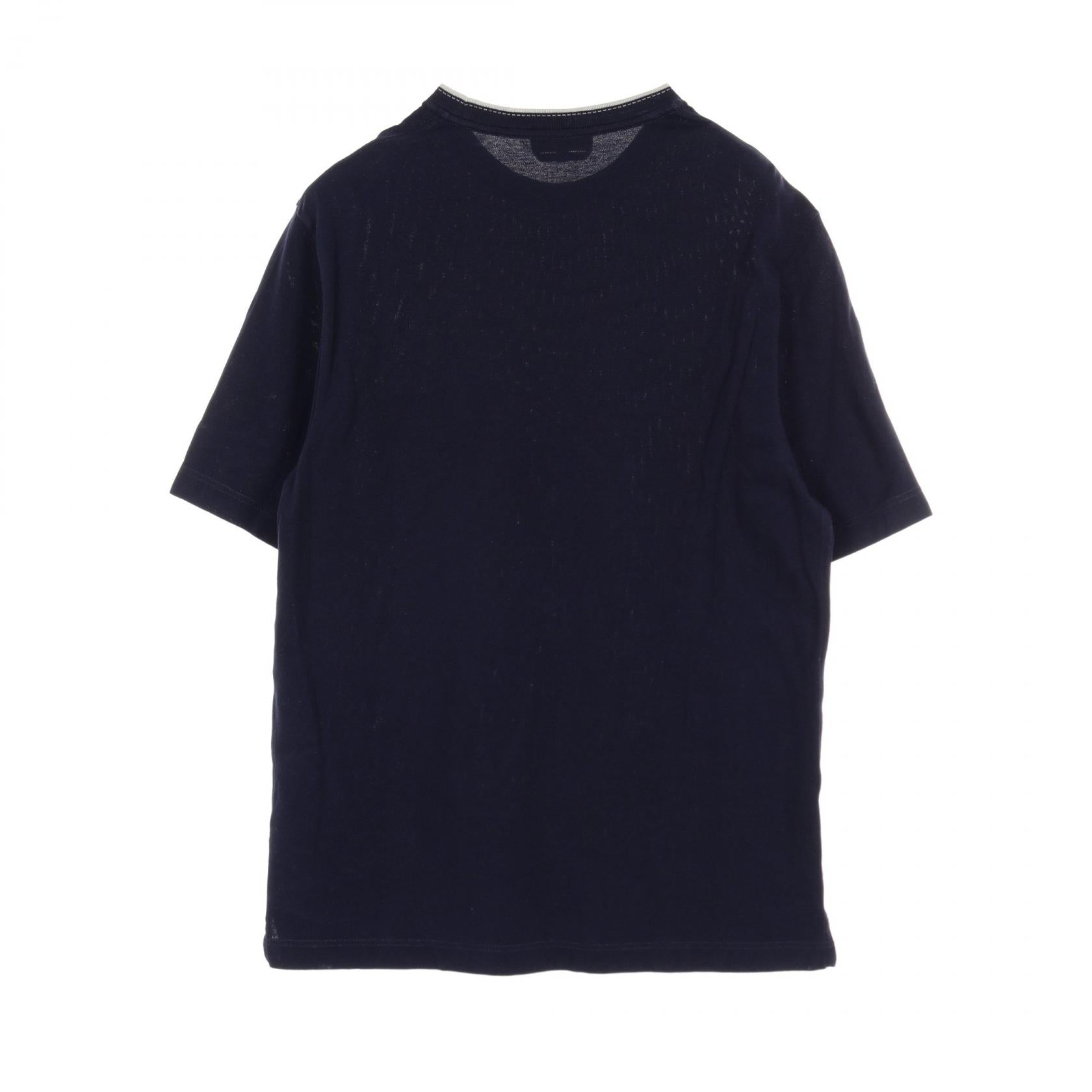 Hermes Cotton Saddle Stitch T-Shirt Navy