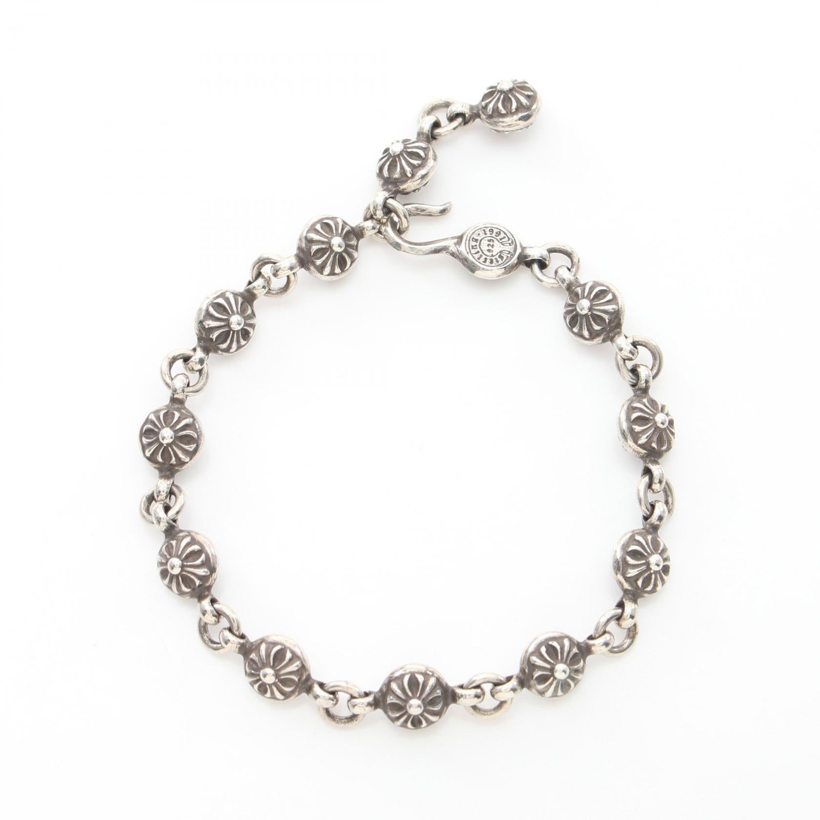 Chrome Hearts Silver 925 Cross Ball Bracelet