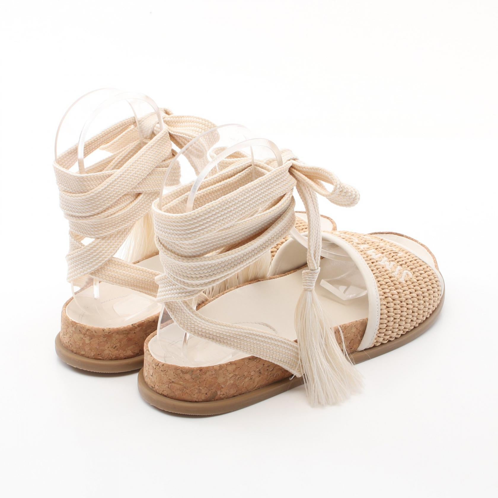 Jimmy Choo Leather Raffia Sandals