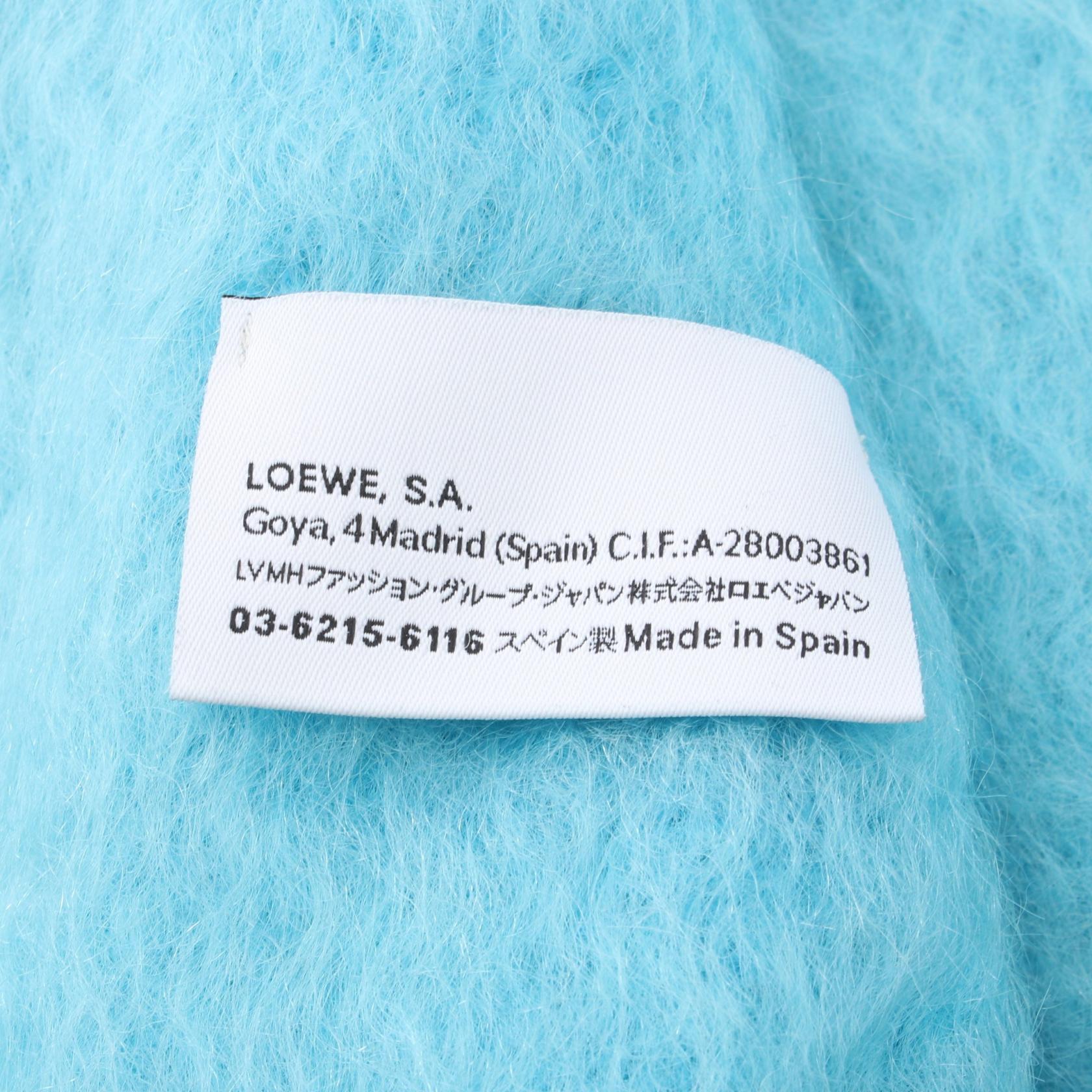 Loewe Caribbean Mohair Scarf Canvas Scarf 910.10.070 in Good Condition