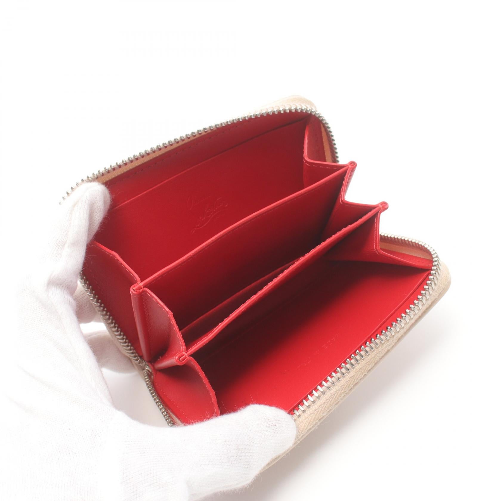 Christian Louboutin Panettone Coin Purse Leather Coin Case 3175223 0001 in Very Good Condition