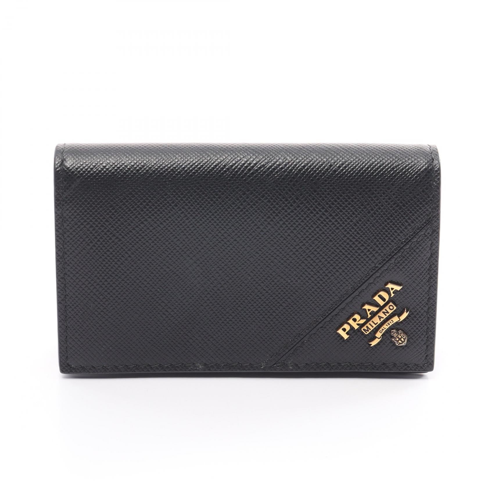 Prada Saffiano Leather Flap Card Case Leather Card Case 2MC122 in Very Good Condition