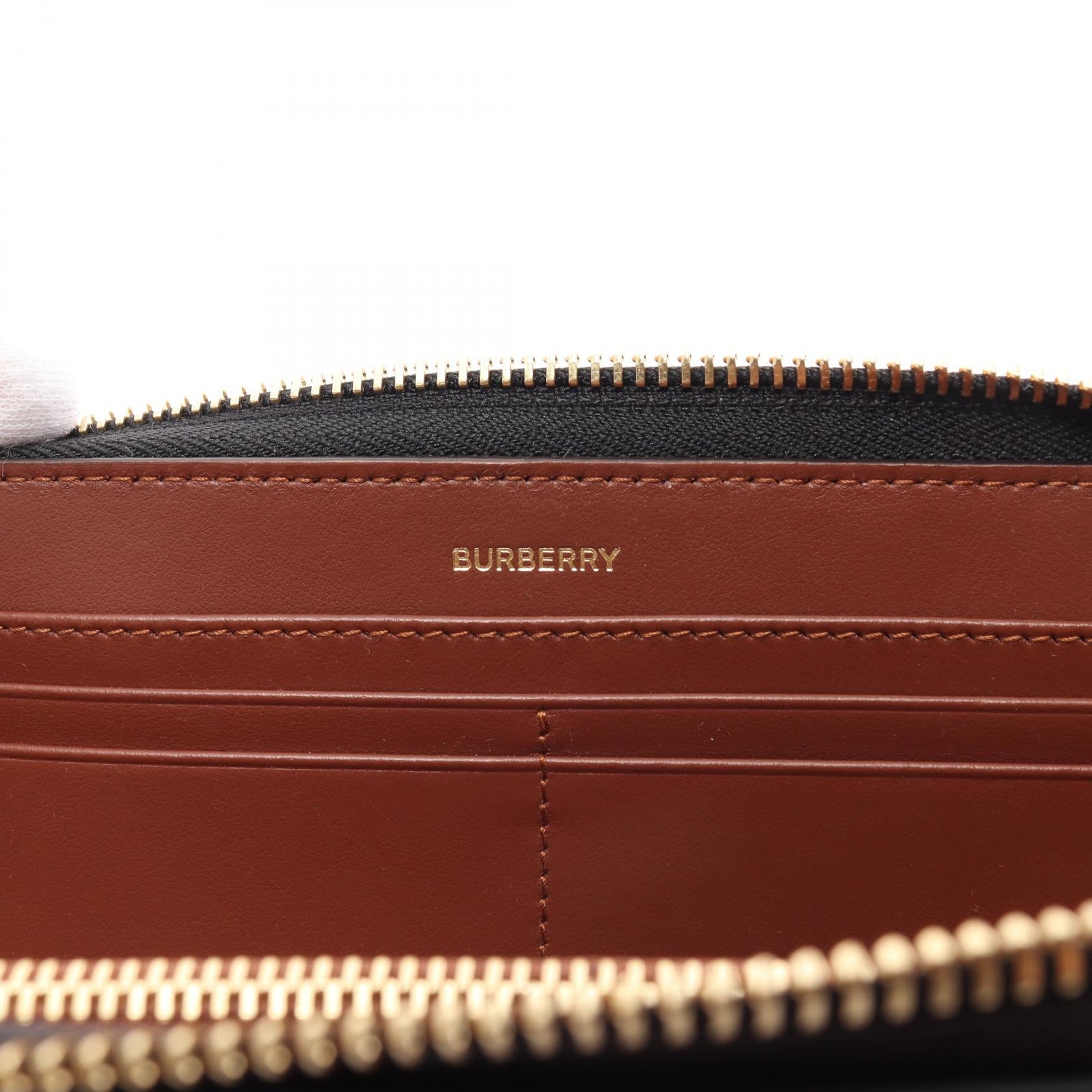 Burberry Icon Stripe Round Wallet Beige