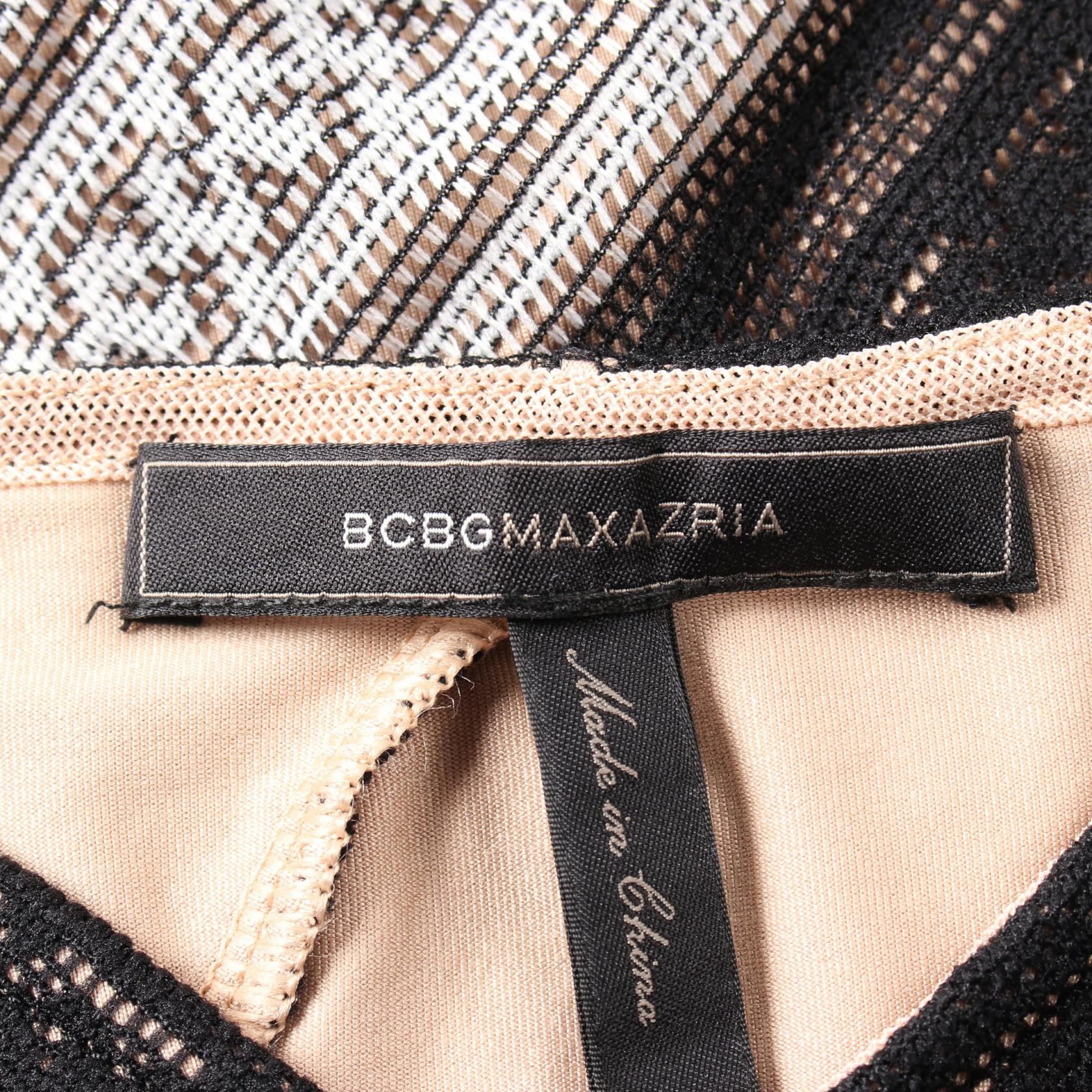 BCBGMAXAZRIA Tracie Dress Nylon Black/White