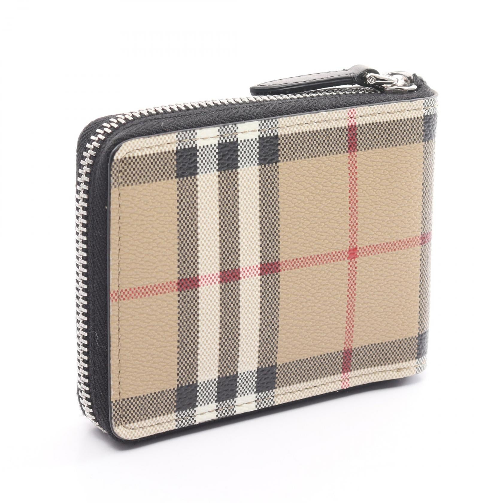 Burberry House Check Canvas Zip Wllet Canvas Short Wallet 8071081 in Great Condition