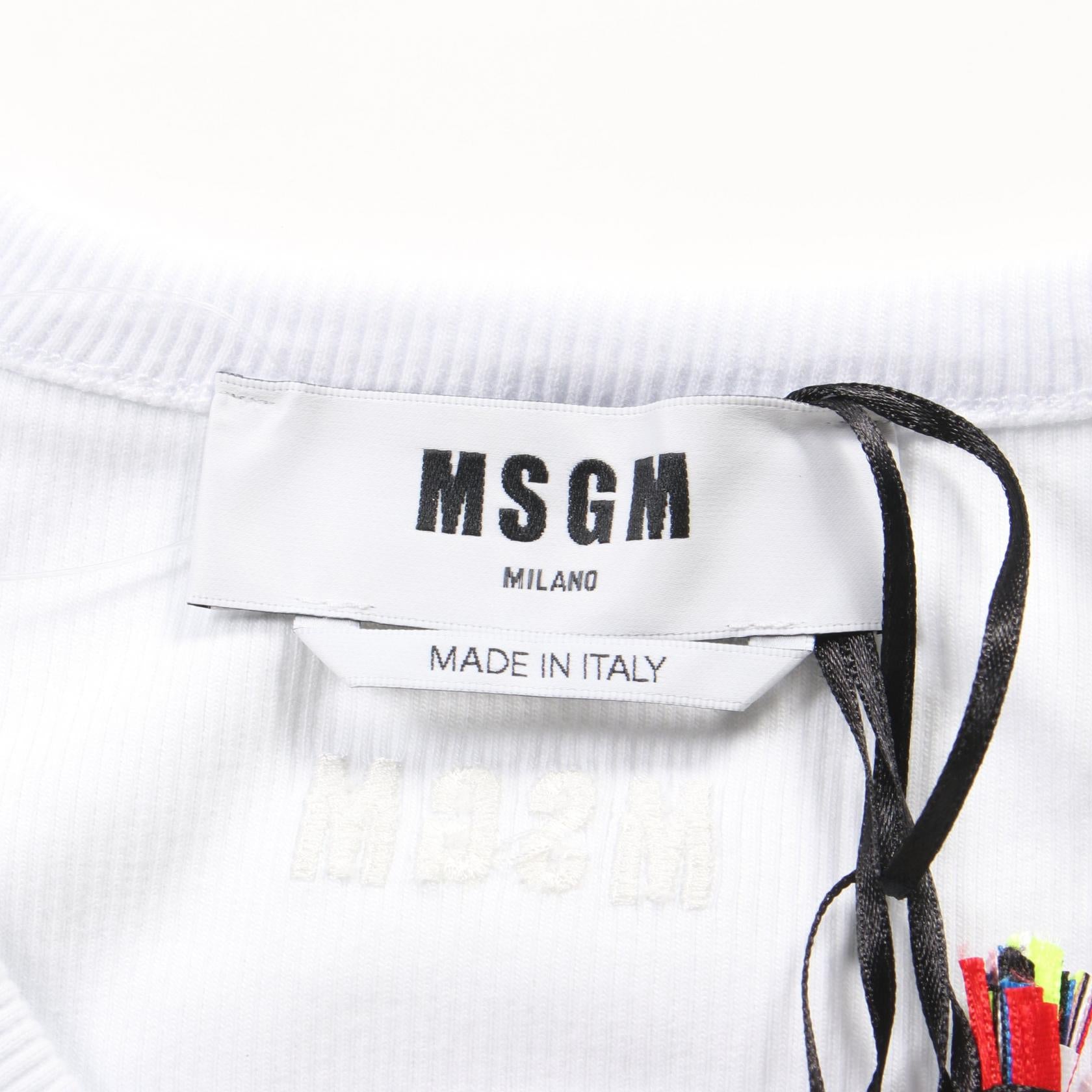 MSGM Maxi Check Puff Sleeve Cotton Top