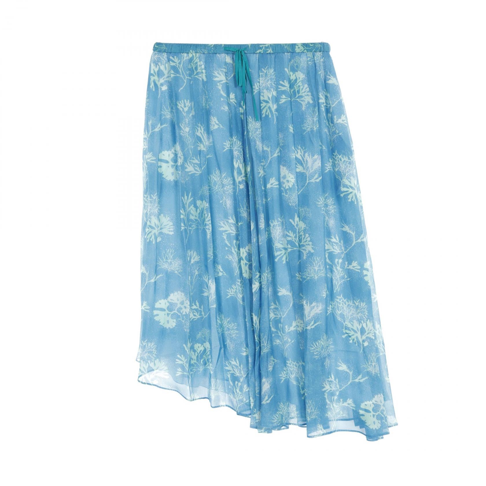 BLAMINK Silk Skirt Blue/Green