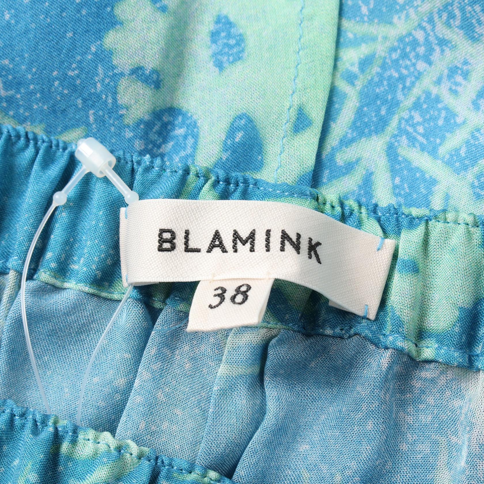 BLAMINK Silk Skirt Blue/Green