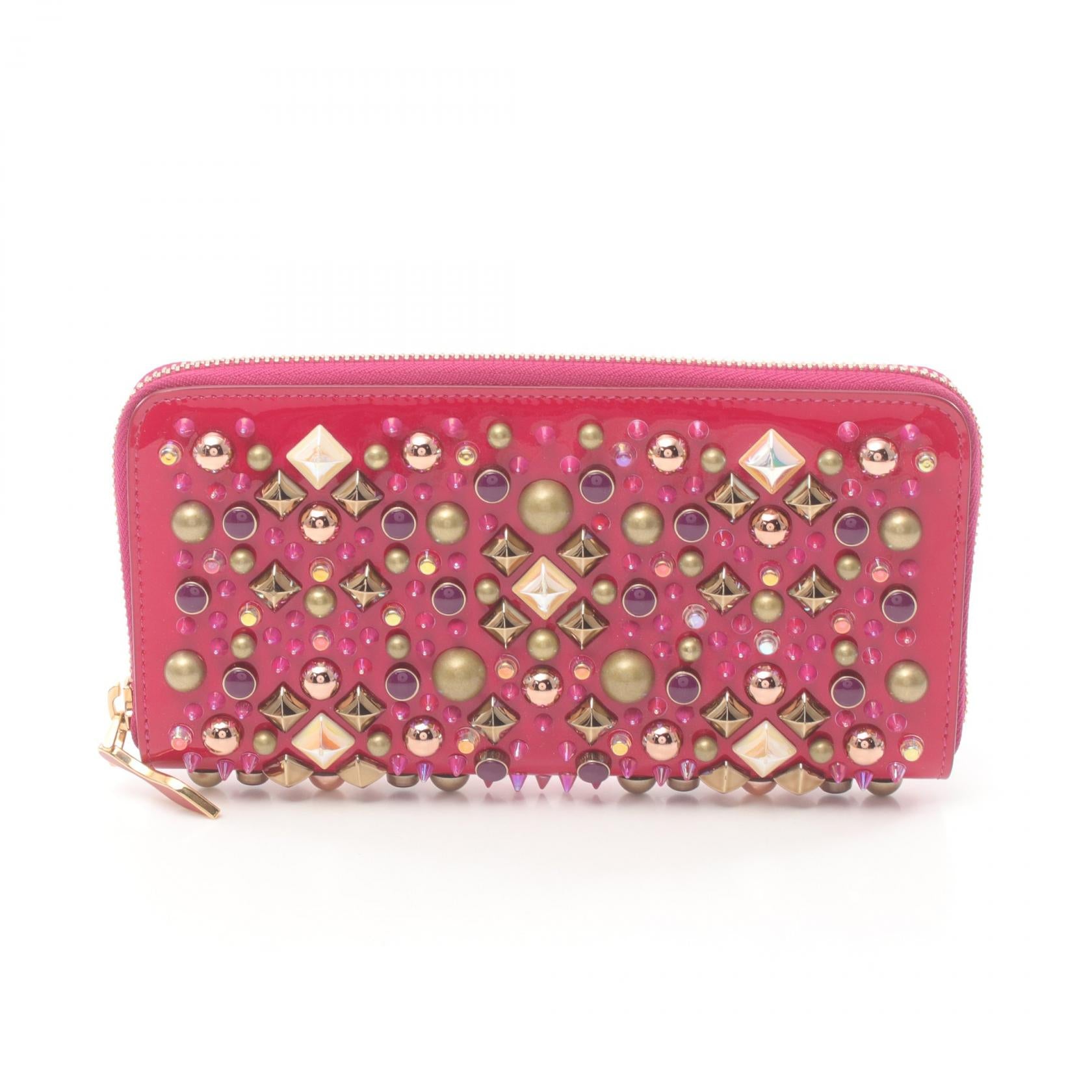 Christian Louboutin Patent Studded Long Wallet  Leather Long Wallet 3175226 in Great Condition