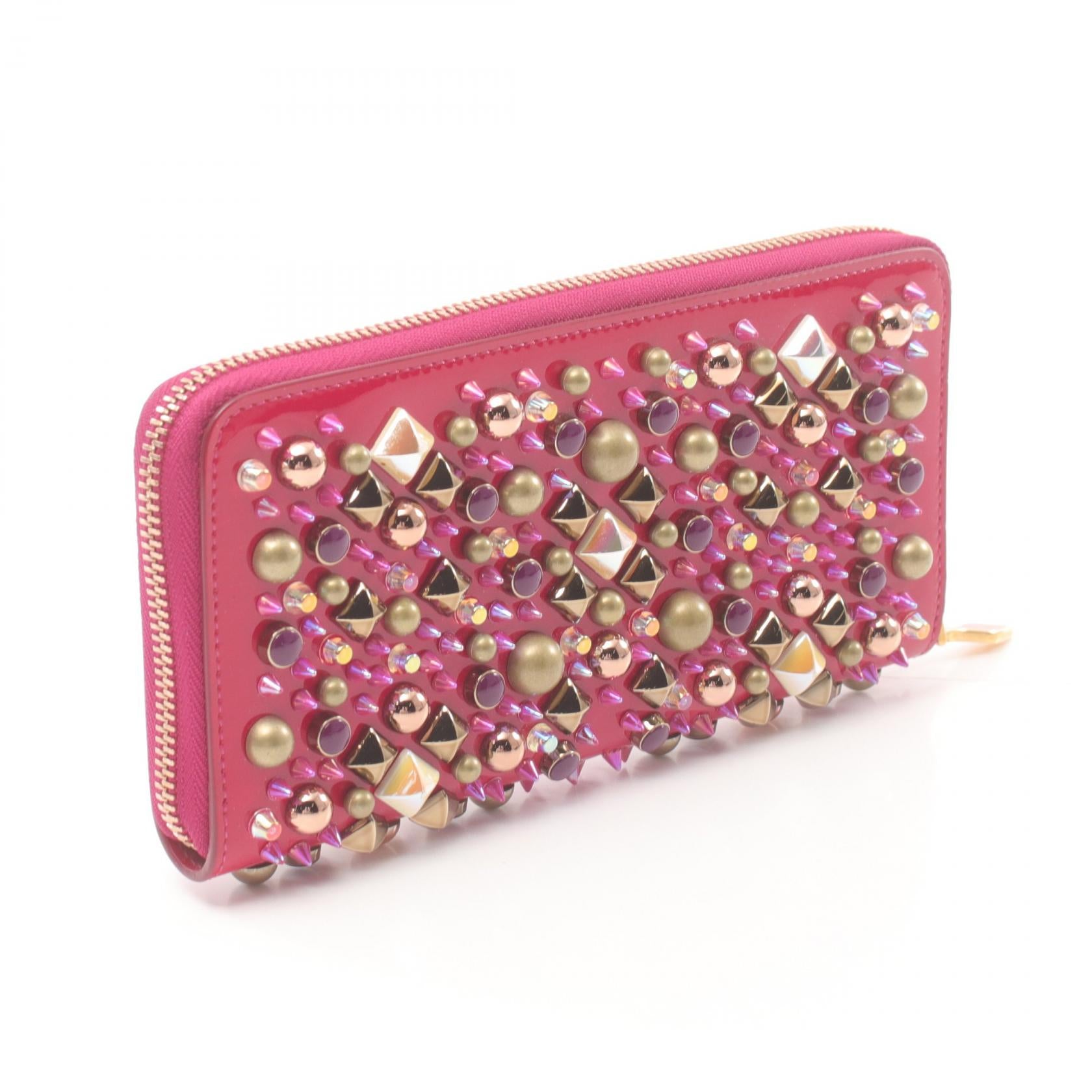 Christian Louboutin Patent Studded Long Wallet  Leather Long Wallet 3175226 in Great Condition