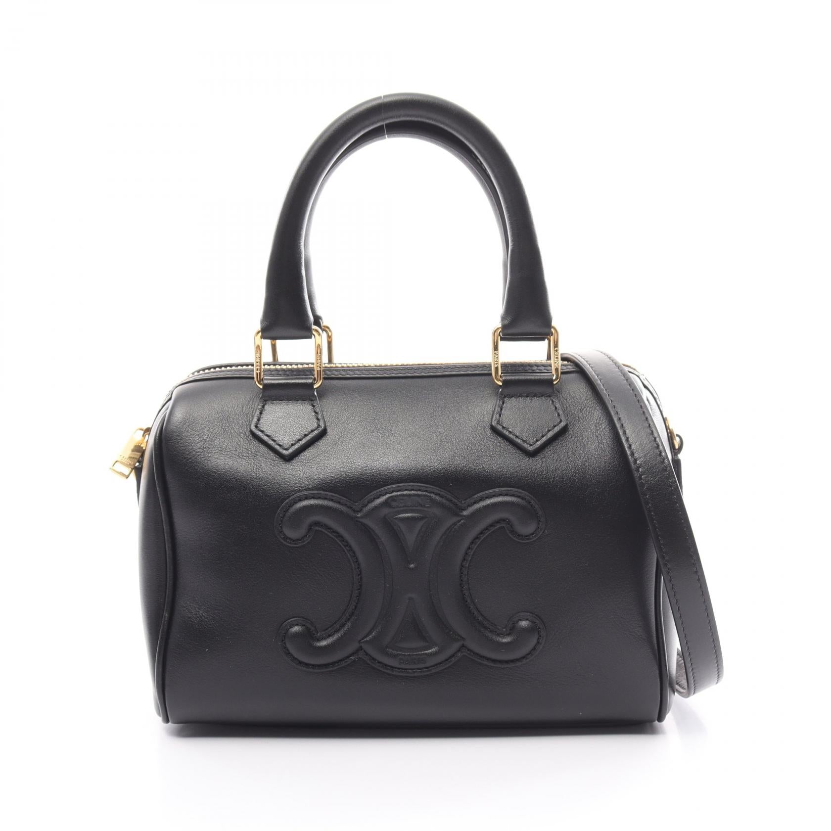 Celine Small Boston Leather Handbag Black