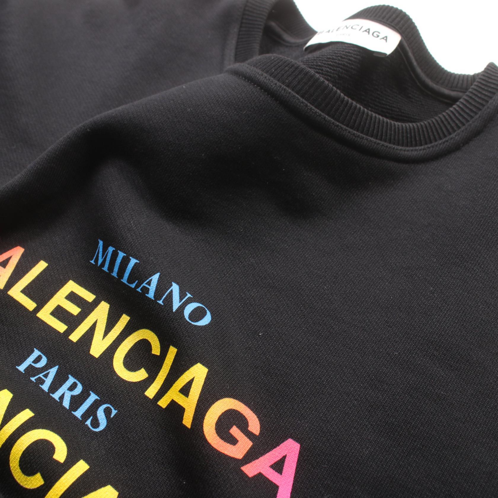 Balenciaga Cotton Sweatshirt Black Multi