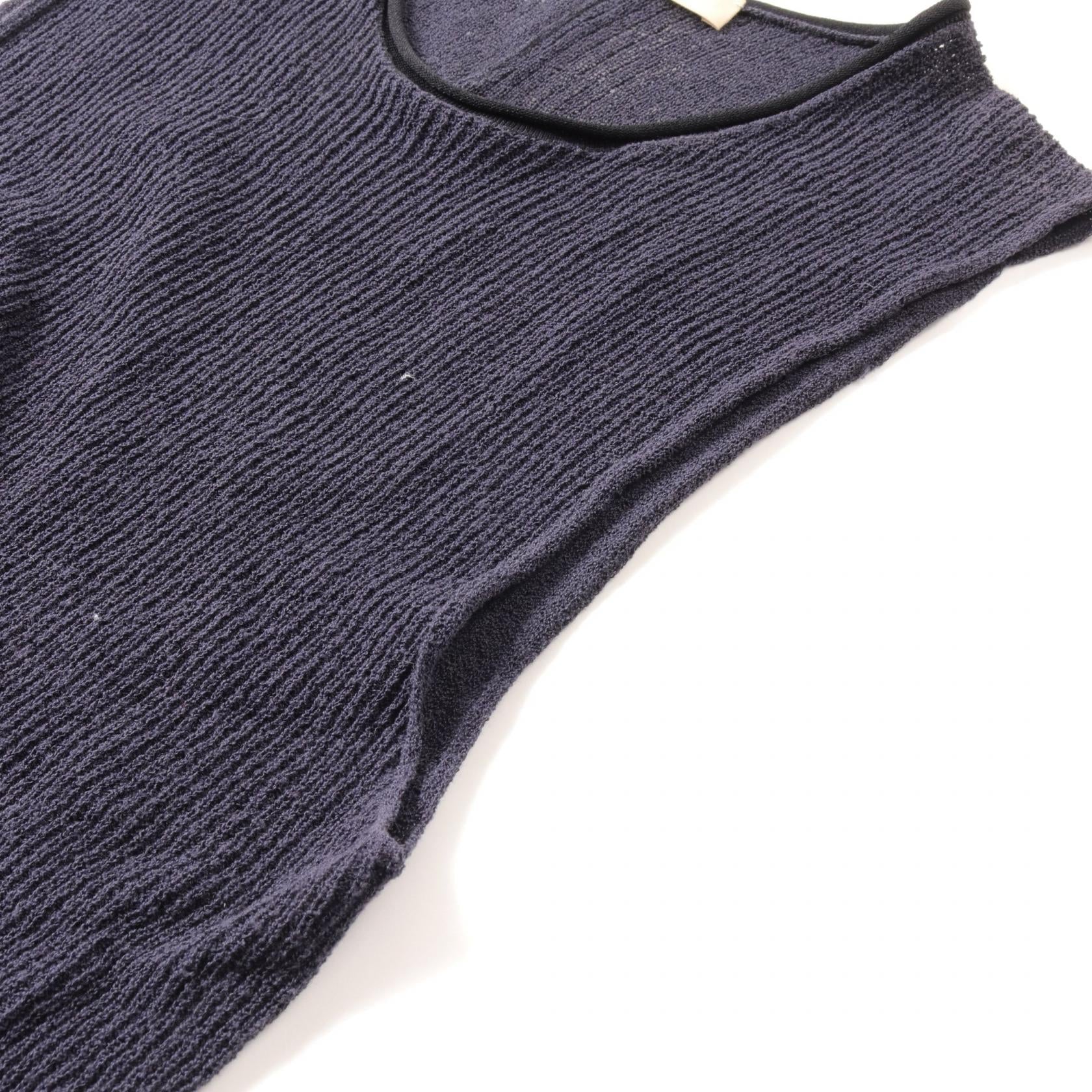 Celine Cotton Nylon Knit Top Navy