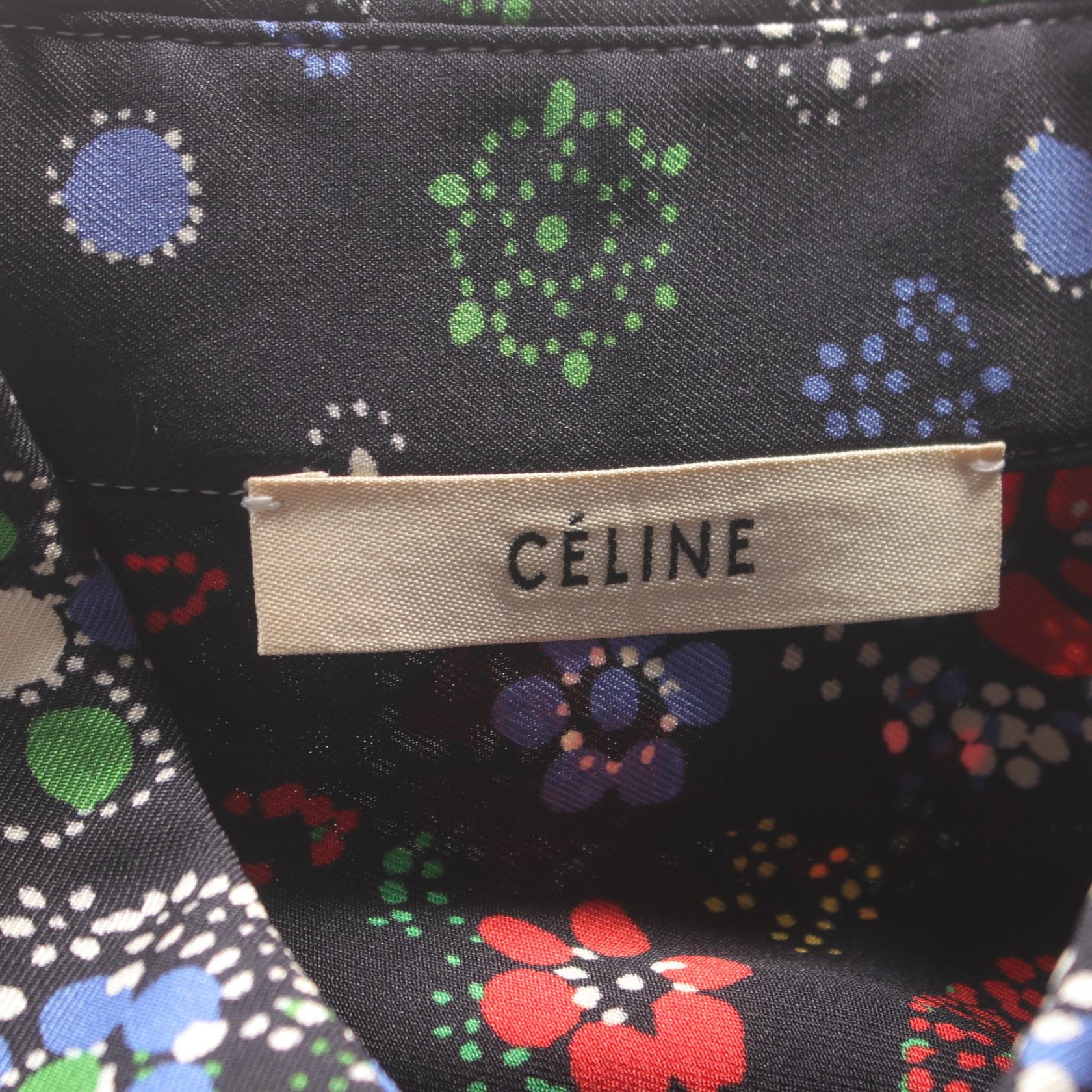 Celine Silk Long Sleeve Shirt Black