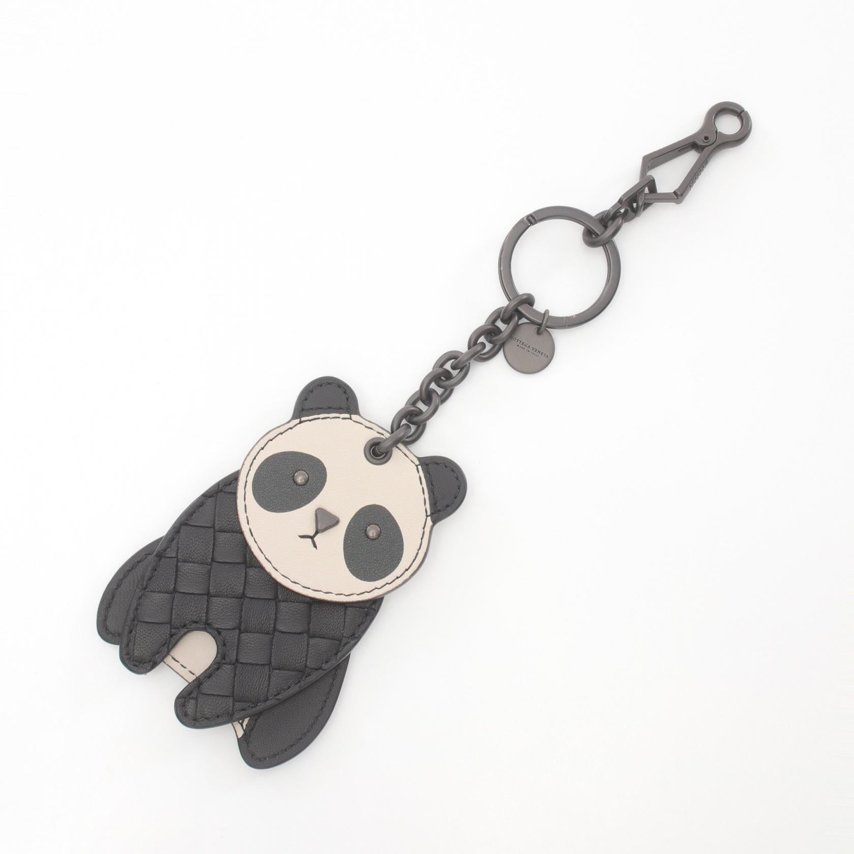 Bottega Veneta Panda Key Ring  Leather Key Chain 523439 in Great Condition