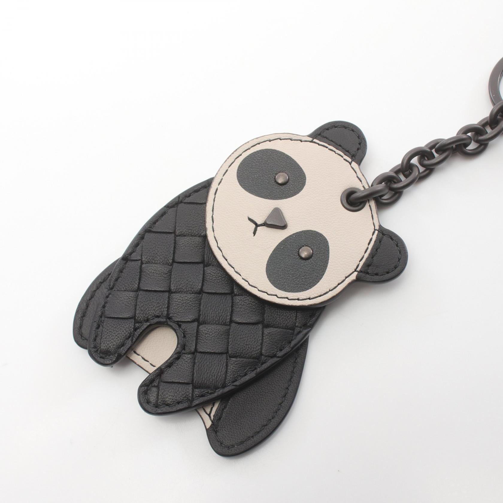 Bottega Veneta Panda Key Ring  Leather Key Chain 523439 in Great Condition