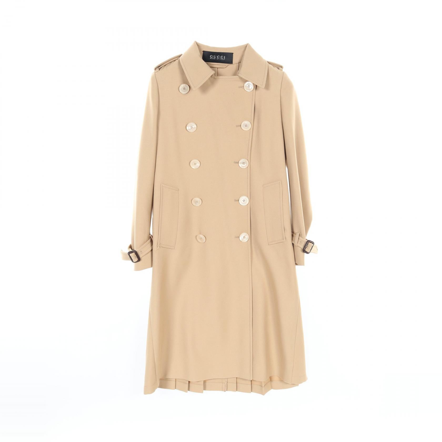 Gucci Wool Trench Coat Beige 405131