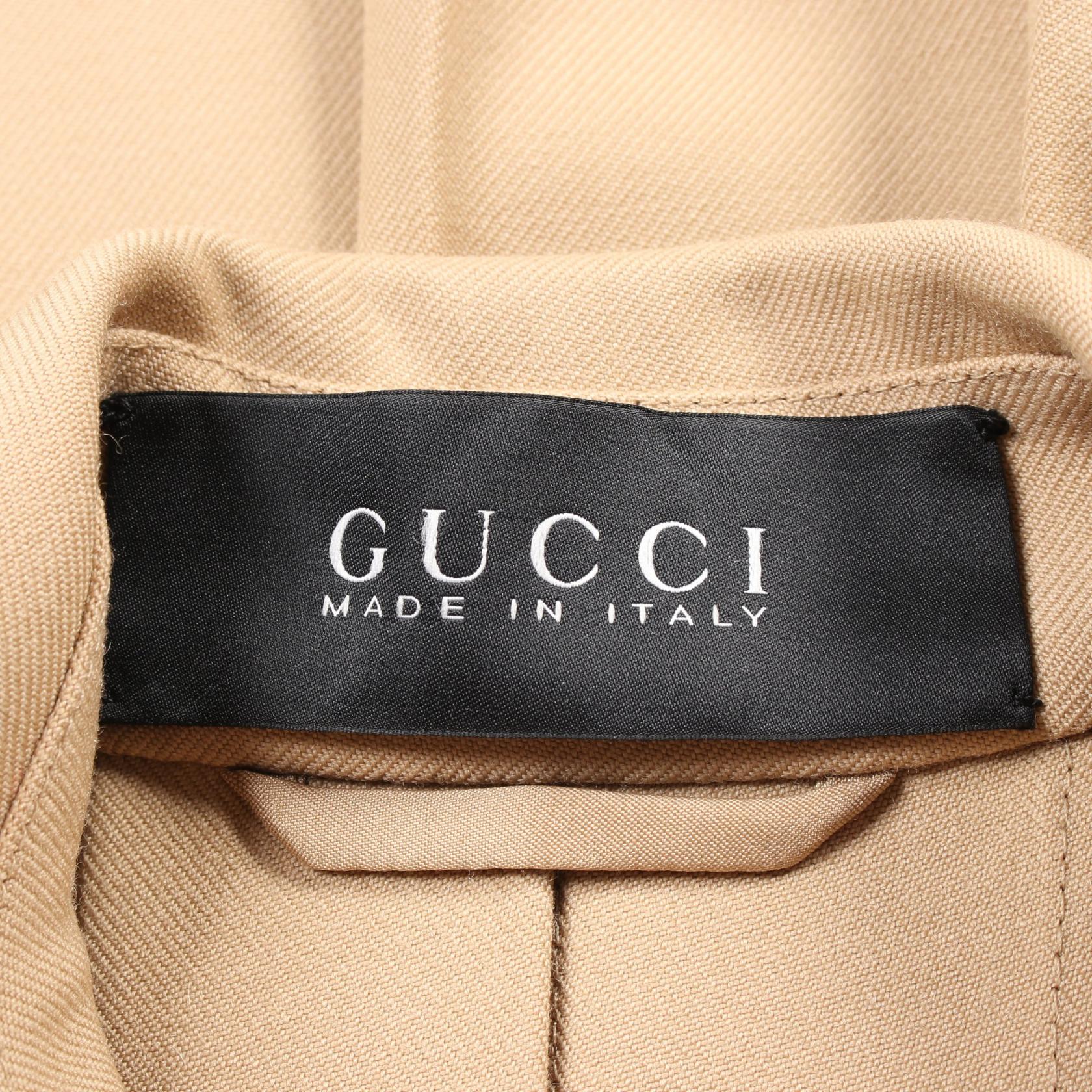 Gucci Wool Trench Coat Beige 405131