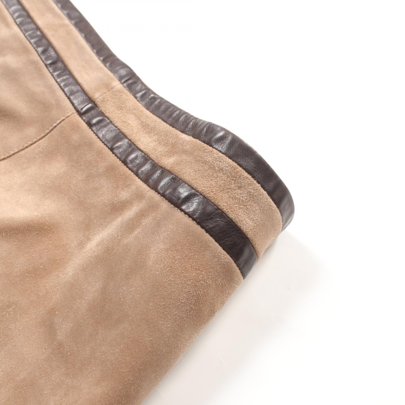 Gucci Suede Leather Skirt Beige/Brown