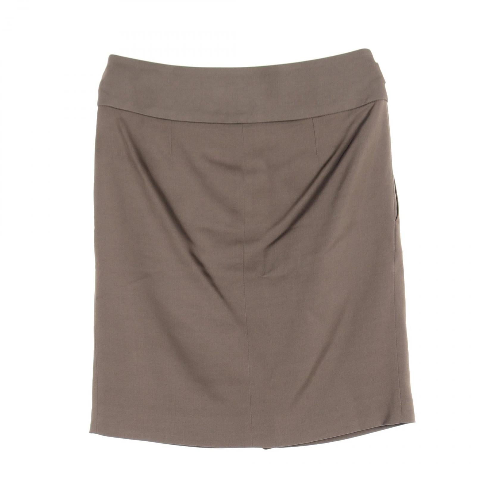 Gucci Rayon Wool Leather Skirt