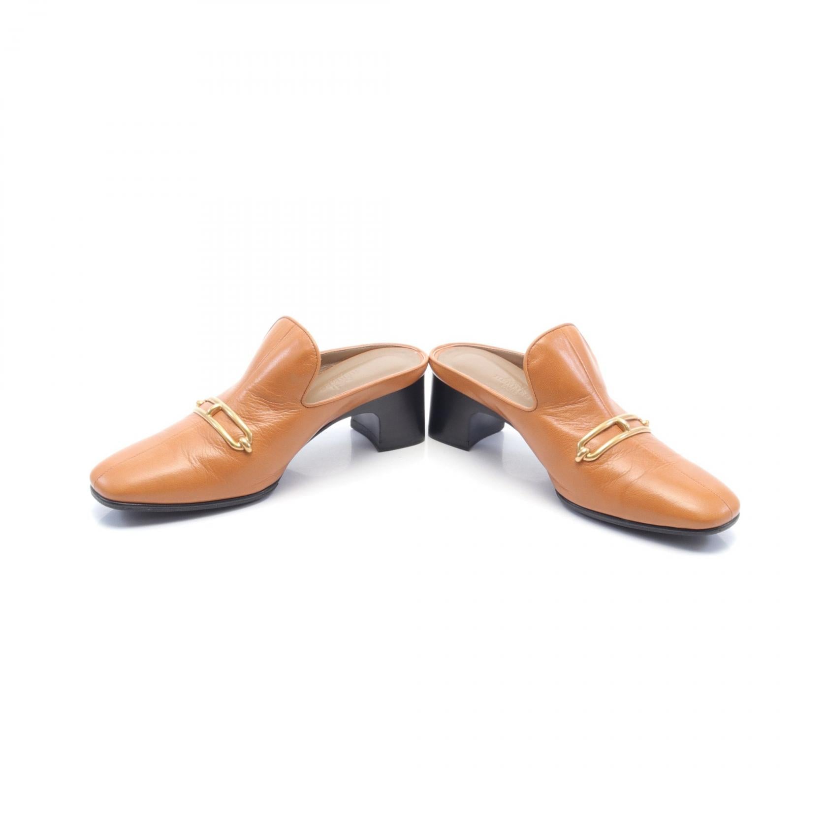 Hermes Diane Leather Mules Brown