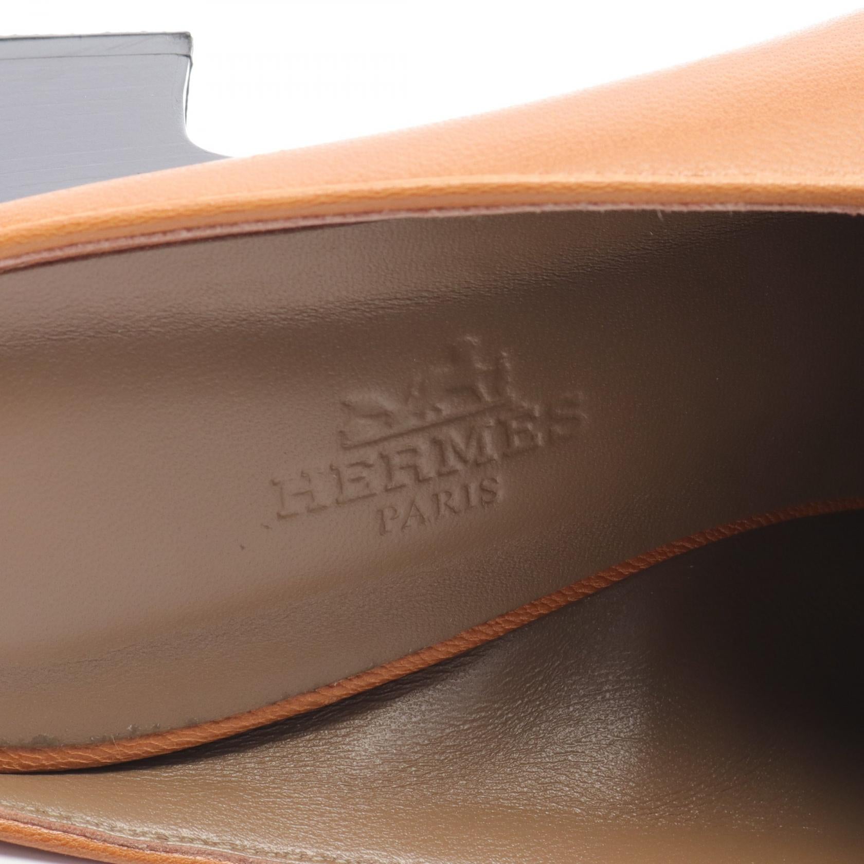 Hermes Diane Leather Mules Brown