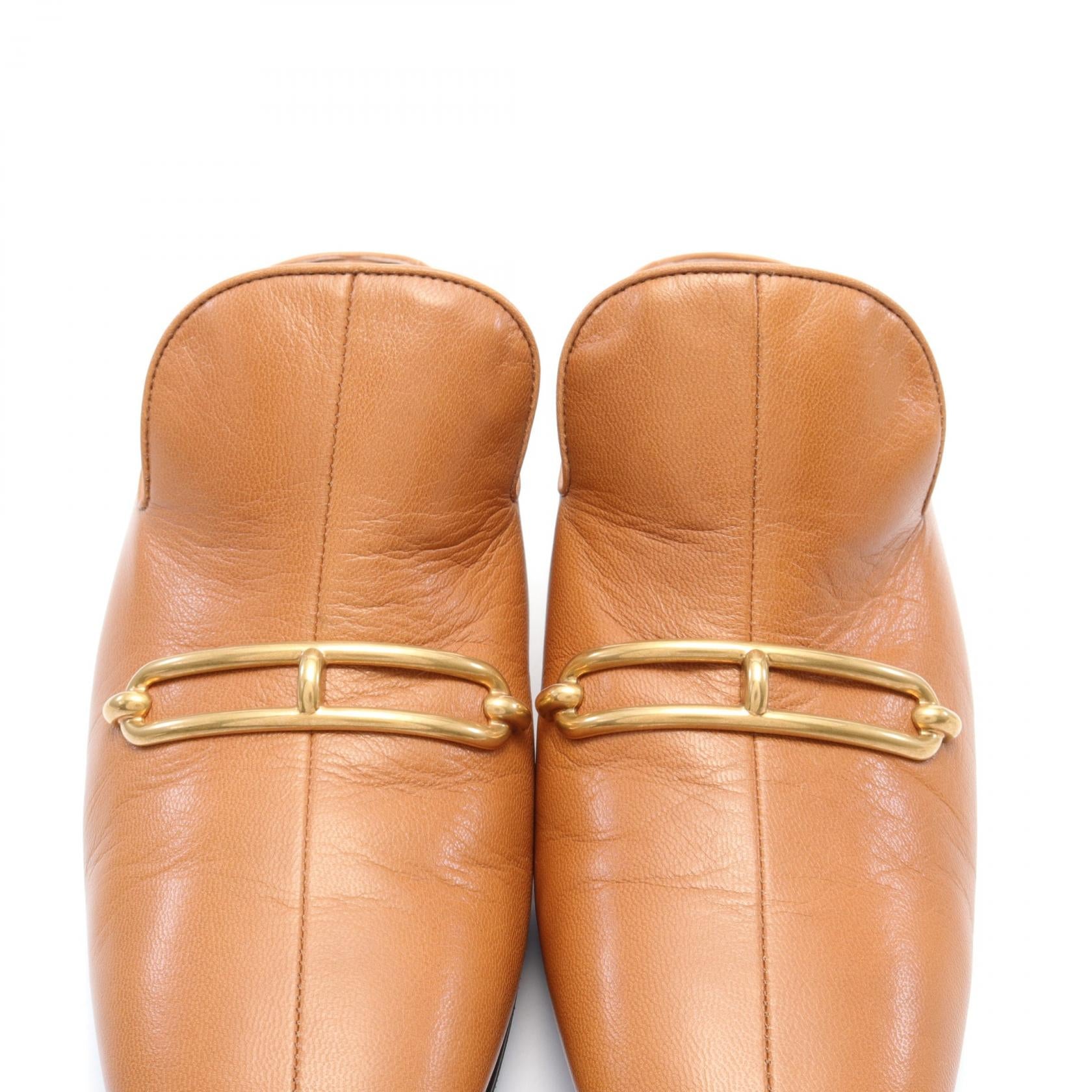 Hermes Diane Leather Mules Brown