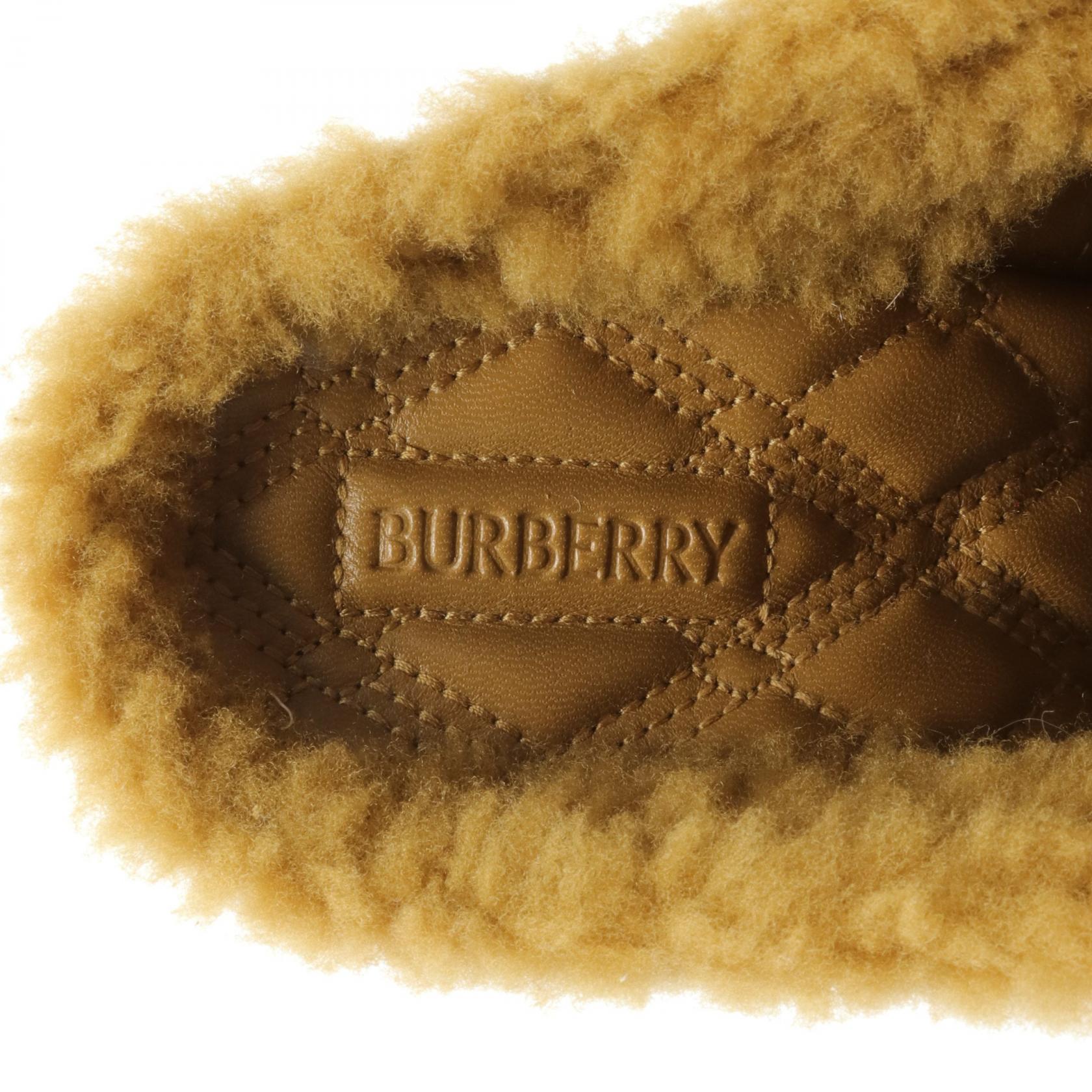 Burberry Suede Highland Mules Brown