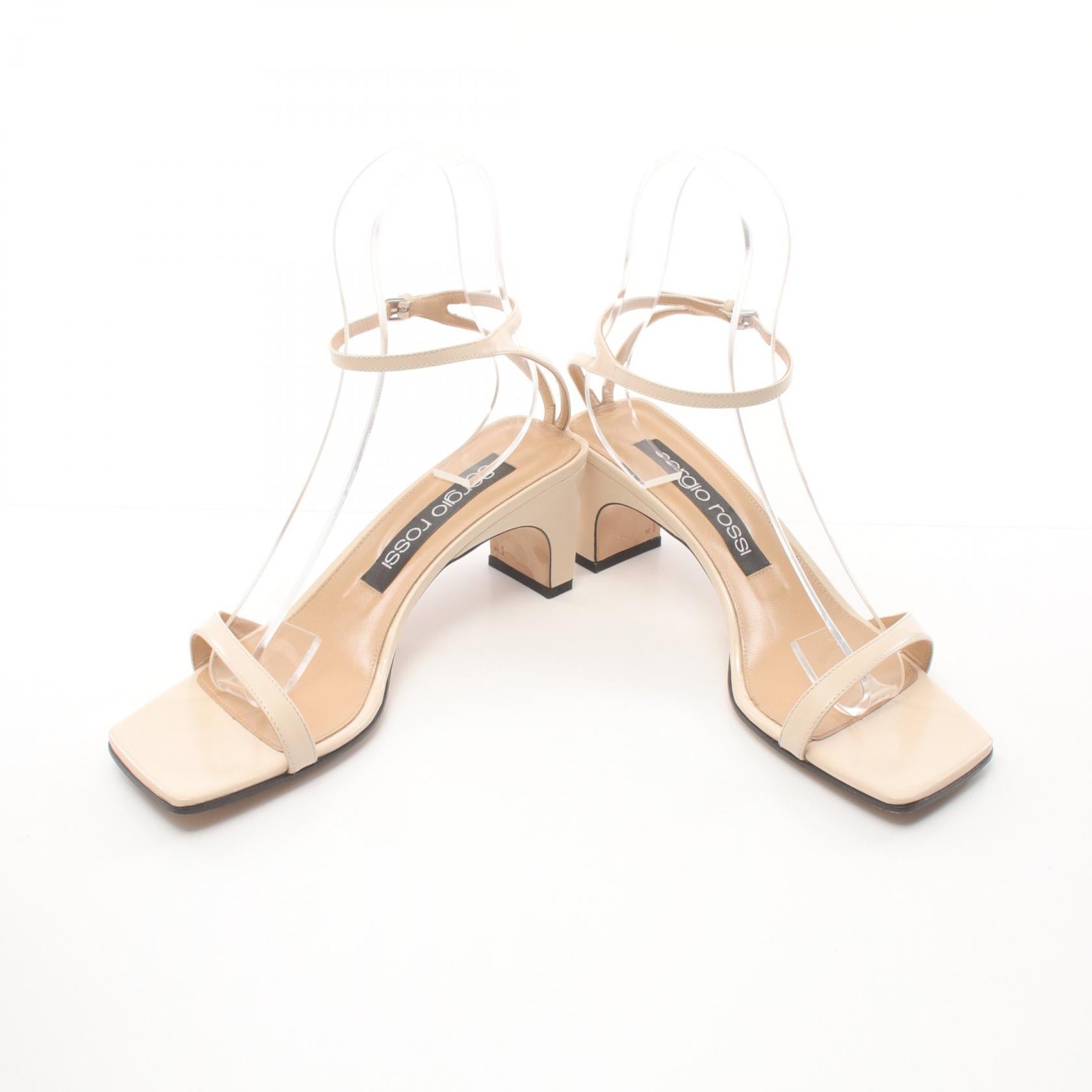 Sergio Rossi Leather Strap Sandals Beige