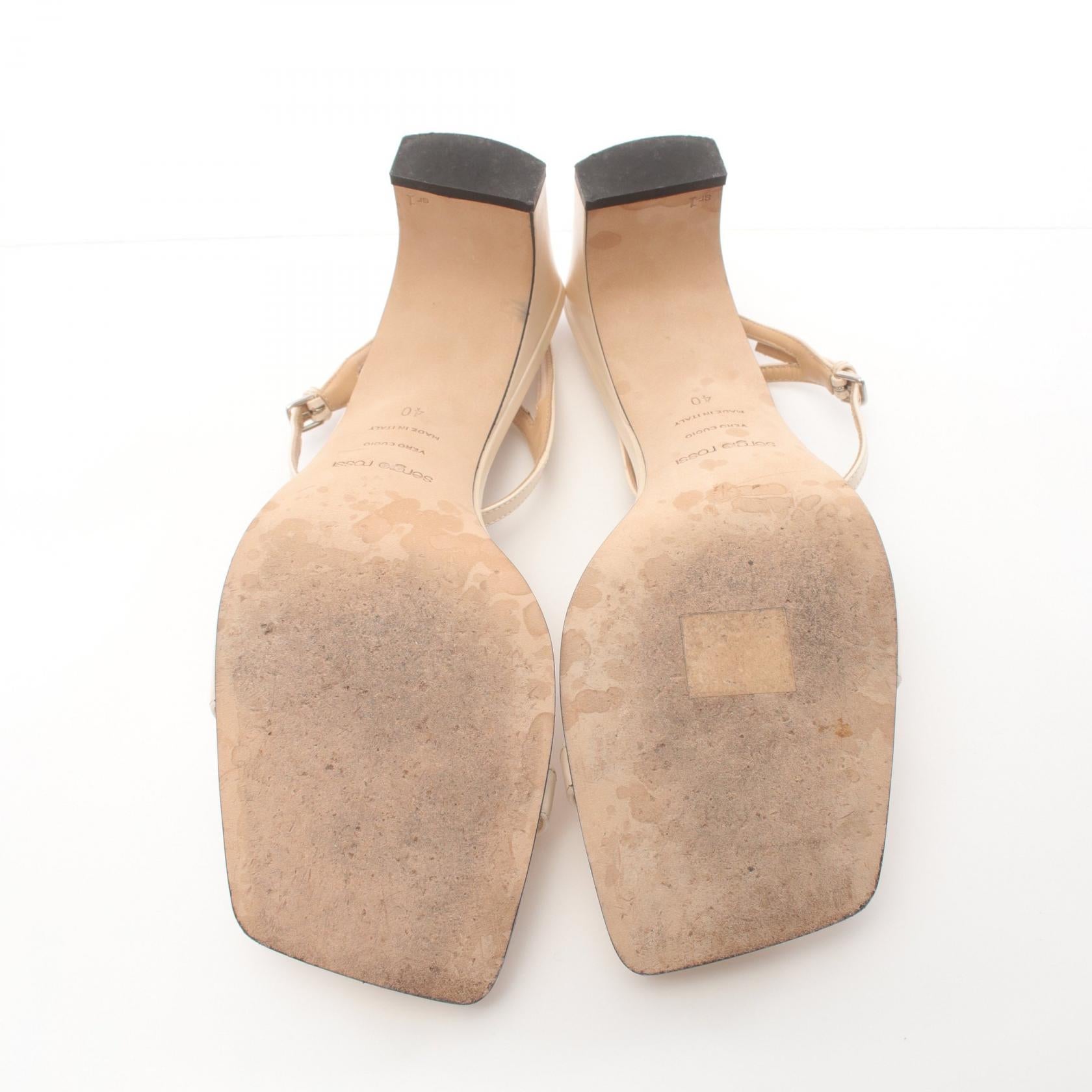 Sergio Rossi Leather Strap Sandals Beige