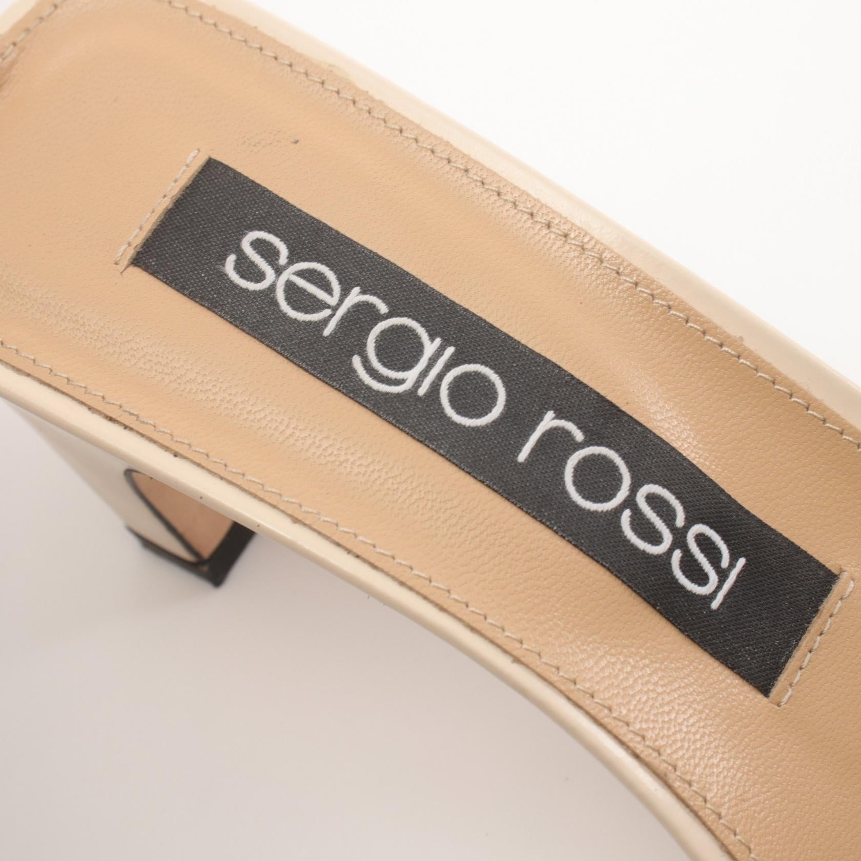 Sergio Rossi Leather Strap Sandals Beige