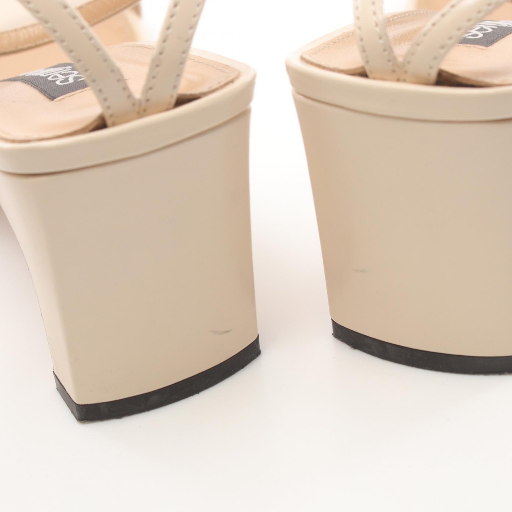 Sergio Rossi Leather Strap Sandals Beige