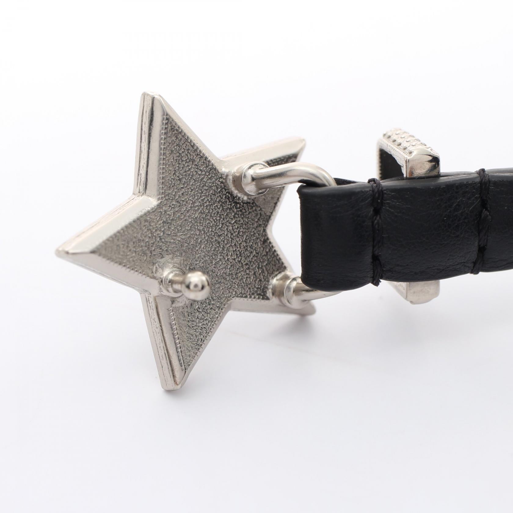 Chanel Leather Rhinestone Star Belt