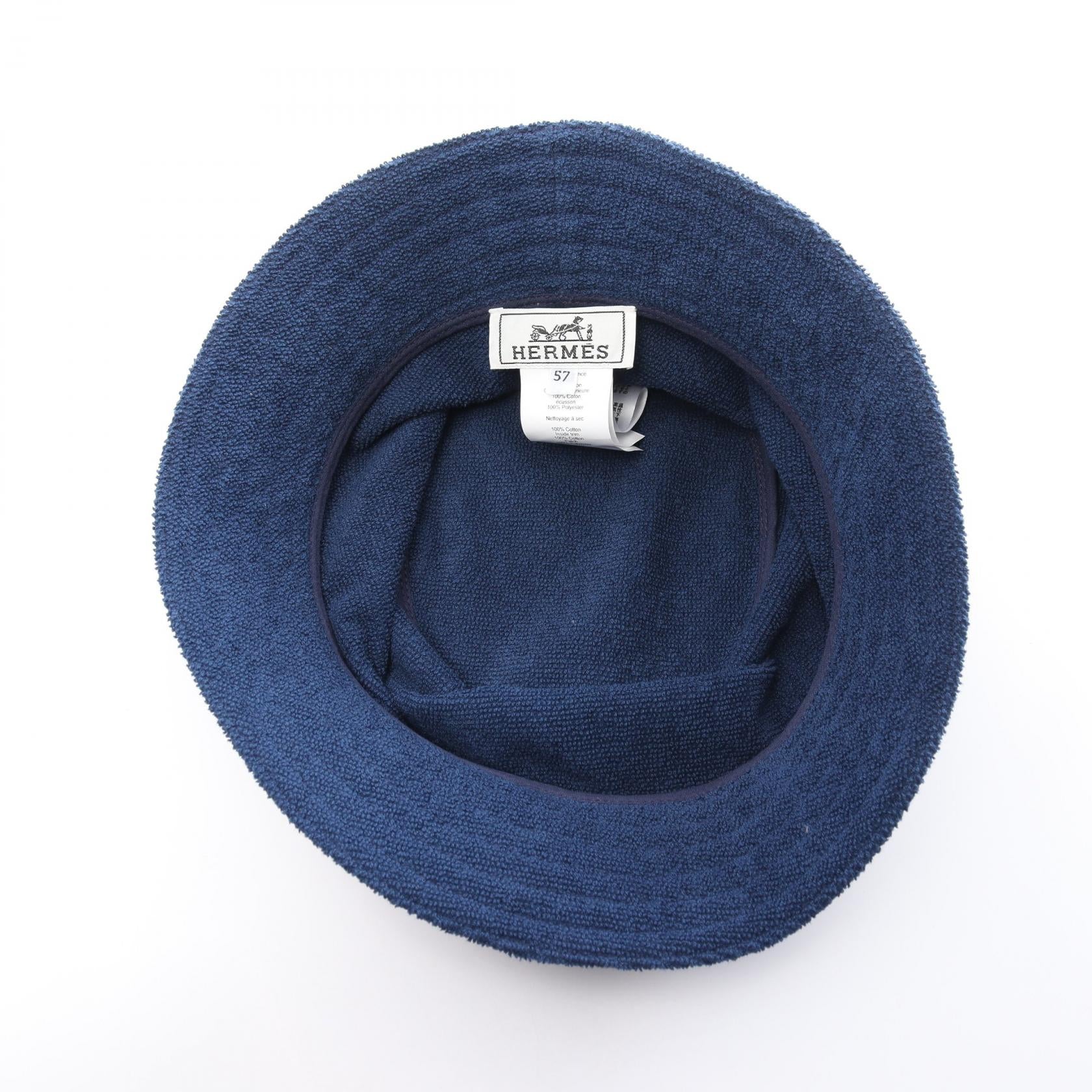 Hermes Cotton Harper Bucket Hat Navy