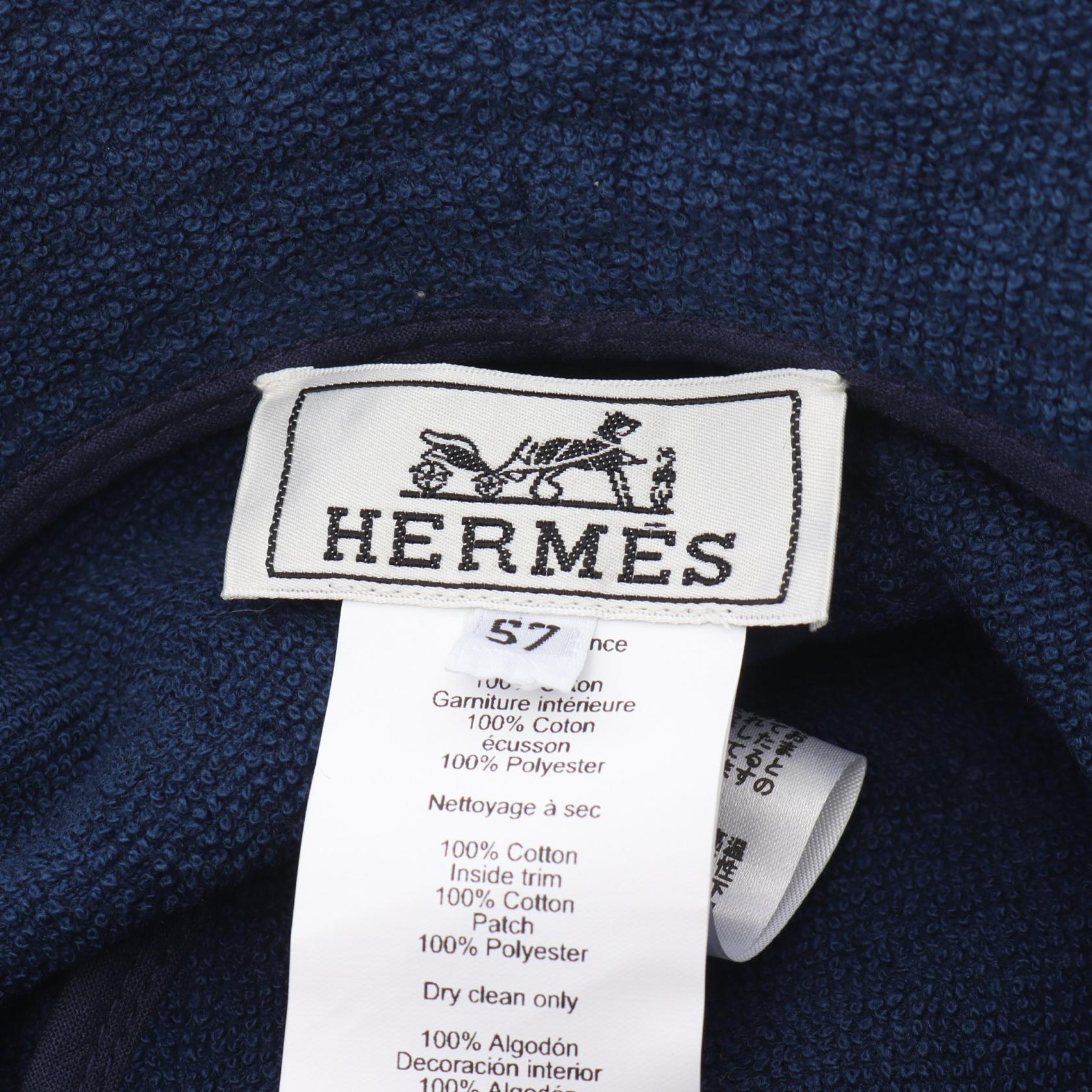 Hermes Cotton Harper Bucket Hat Navy