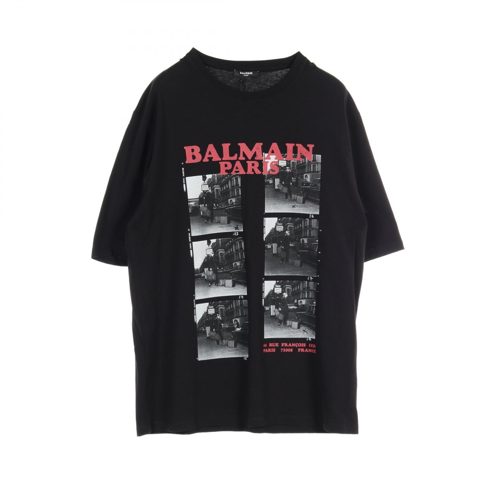 Balmain Cotton T-Shirt Black BH1EH015