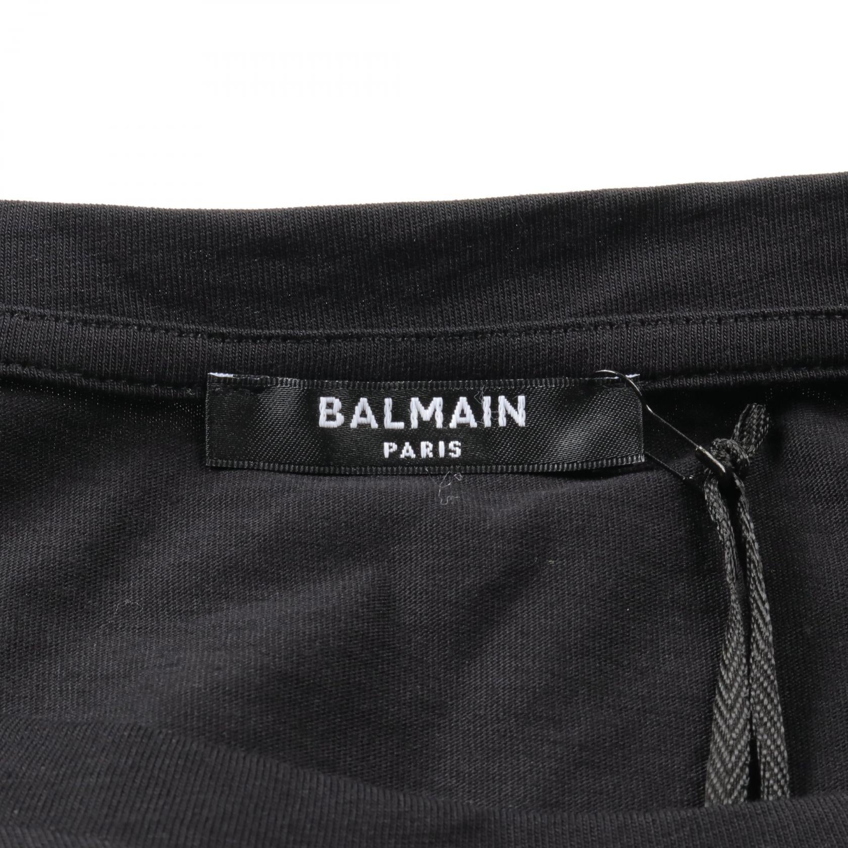 Balmain Cotton T-Shirt Black BH1EH015