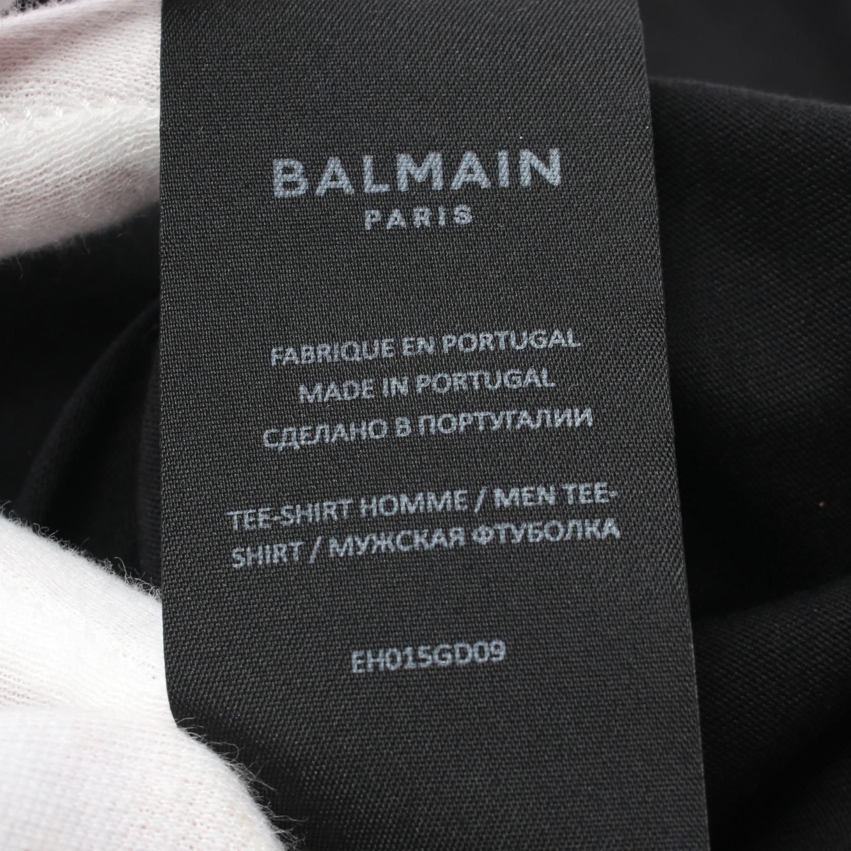 Balmain Cotton T-Shirt Black BH1EH015