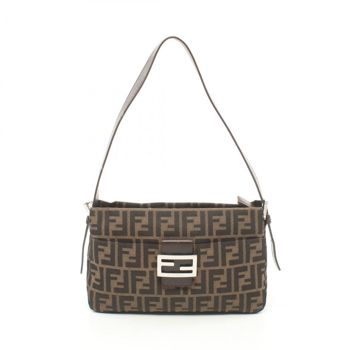 Fendi Zucca Canvas Leather Shoulder Bag