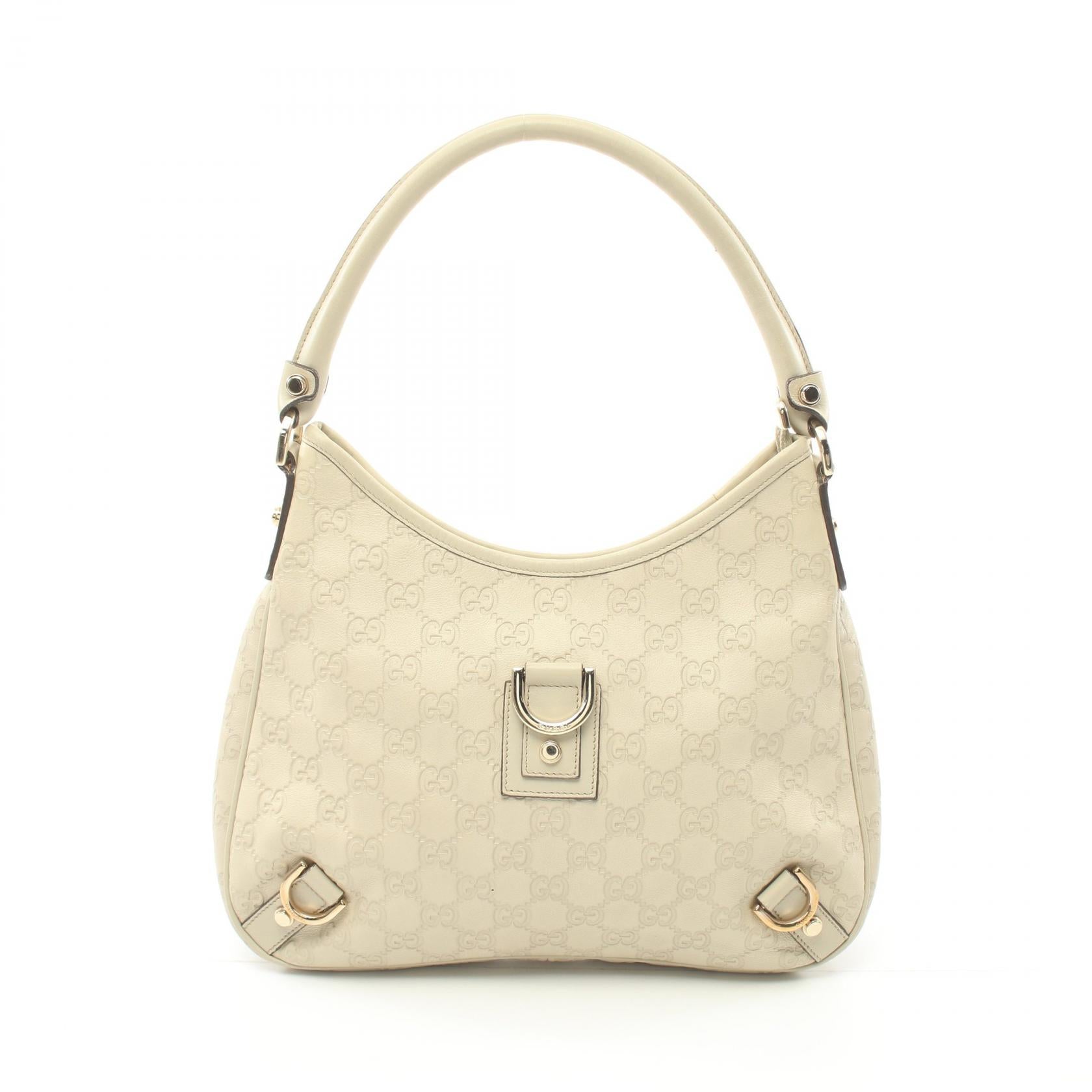 Gucci Abbey Leather Shoulder Bag White