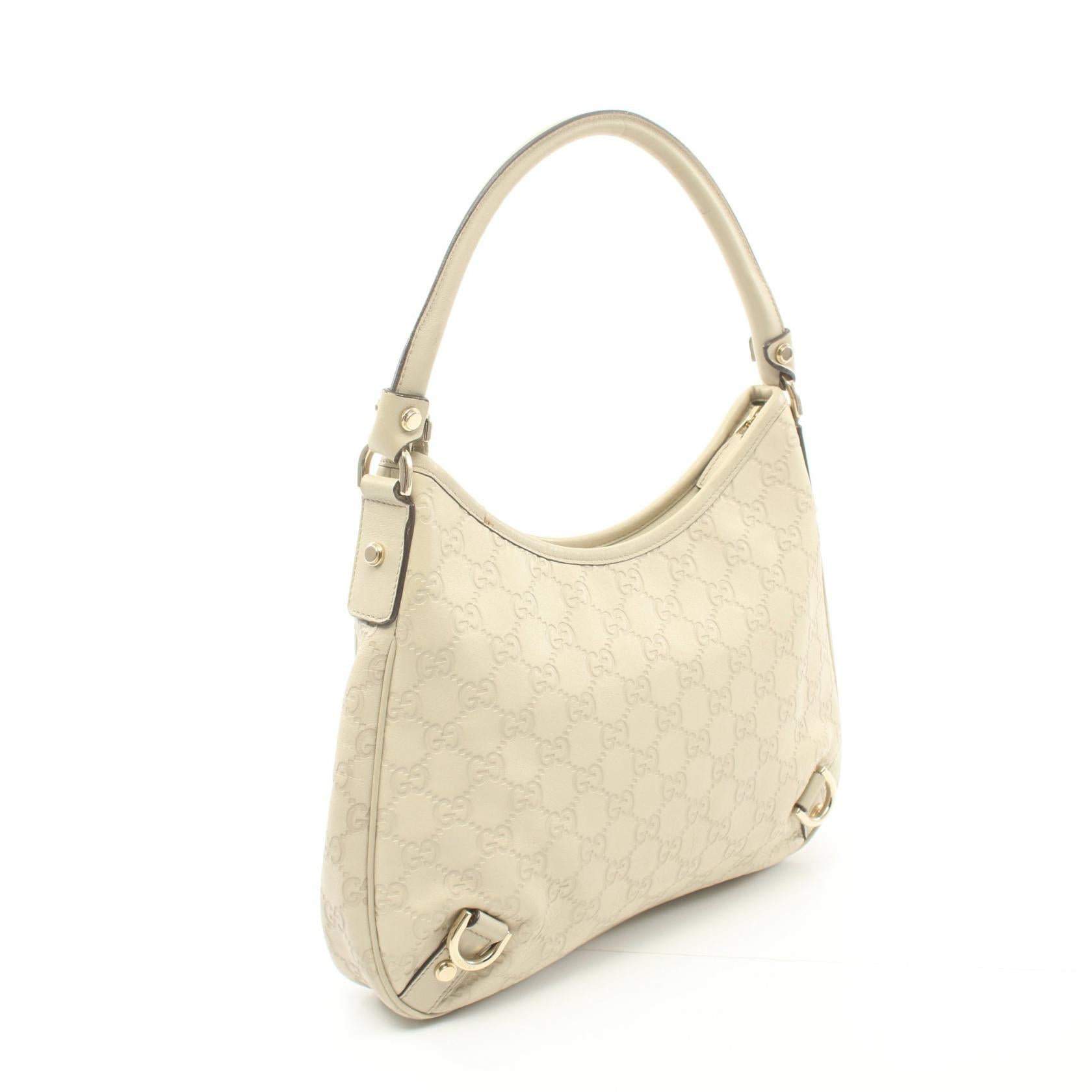 Gucci Abbey Leather Shoulder Bag White