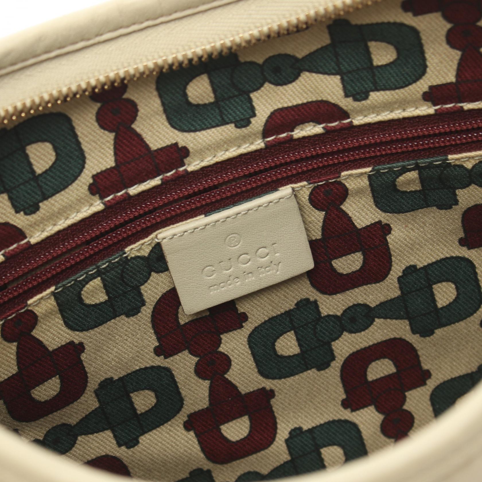 Gucci Abbey Leather Shoulder Bag White