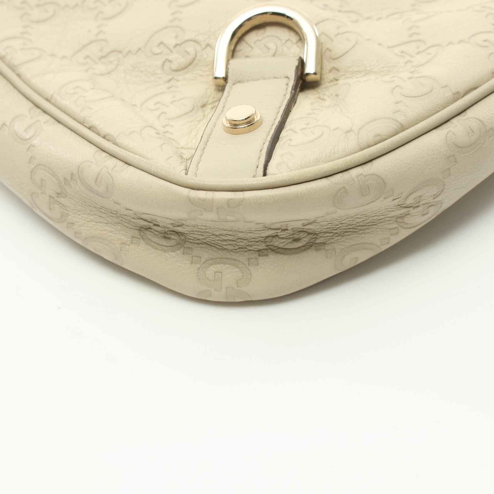 Gucci Abbey Leather Shoulder Bag White