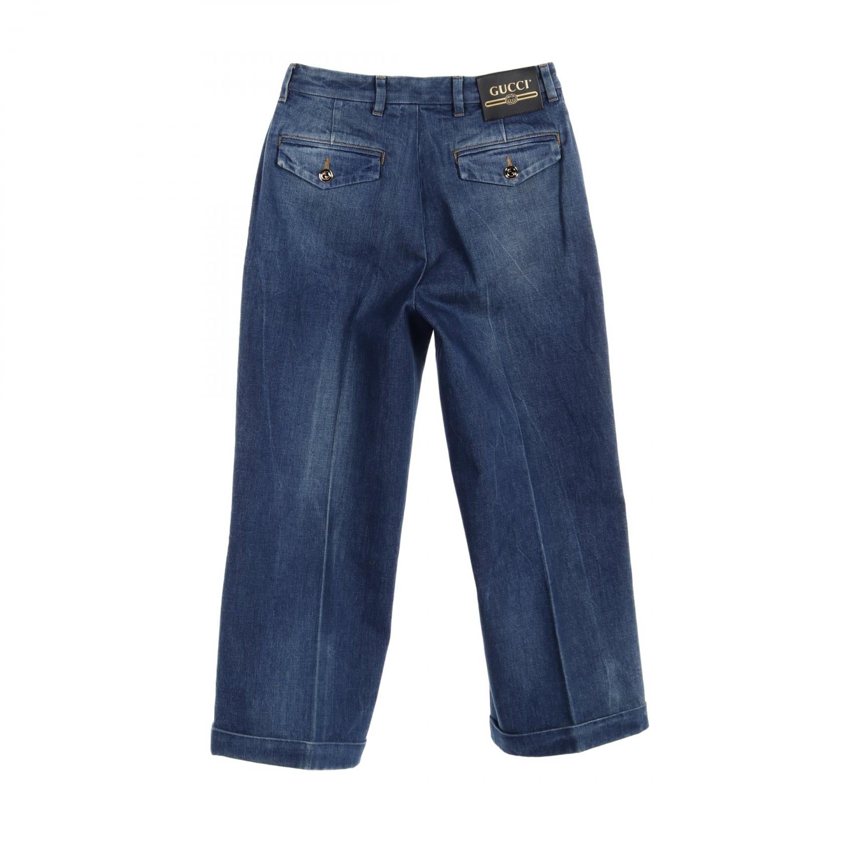 Gucci Denim Pants Cotton Navy 625114