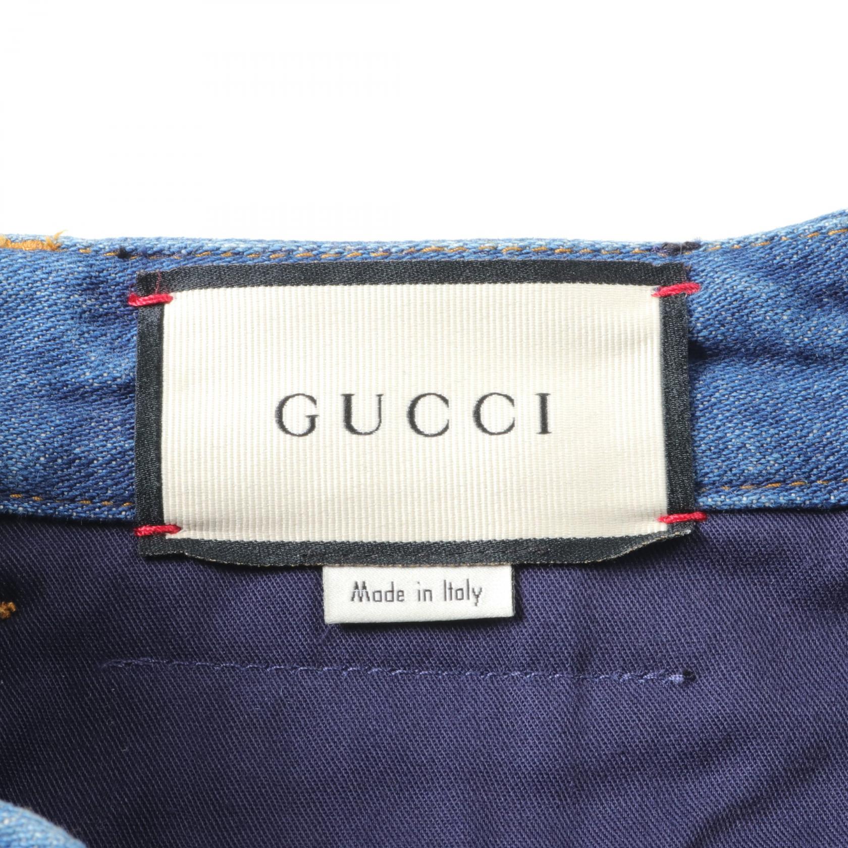 Gucci Denim Pants Cotton Navy 625114