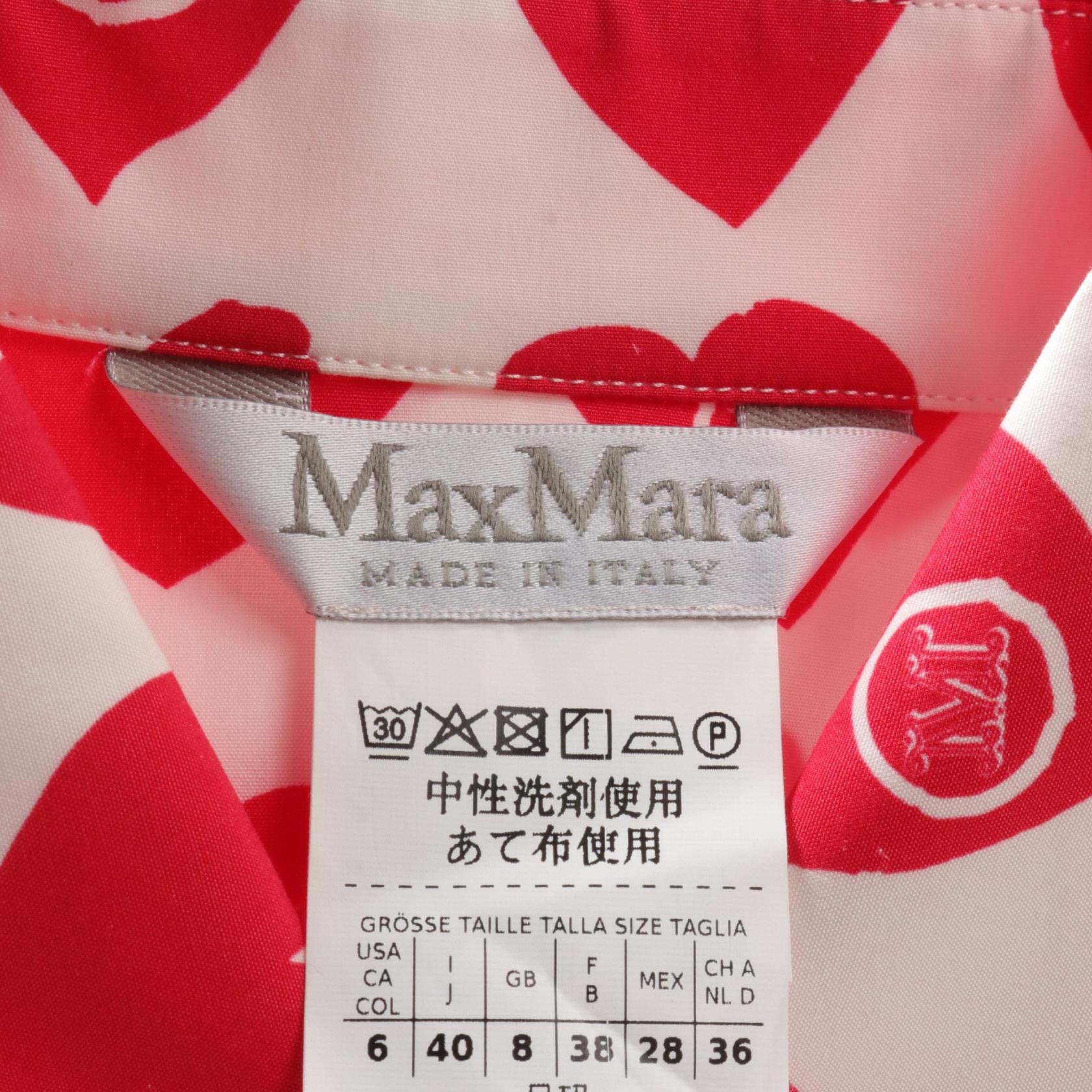 Max Mara Cotton Top White/Red