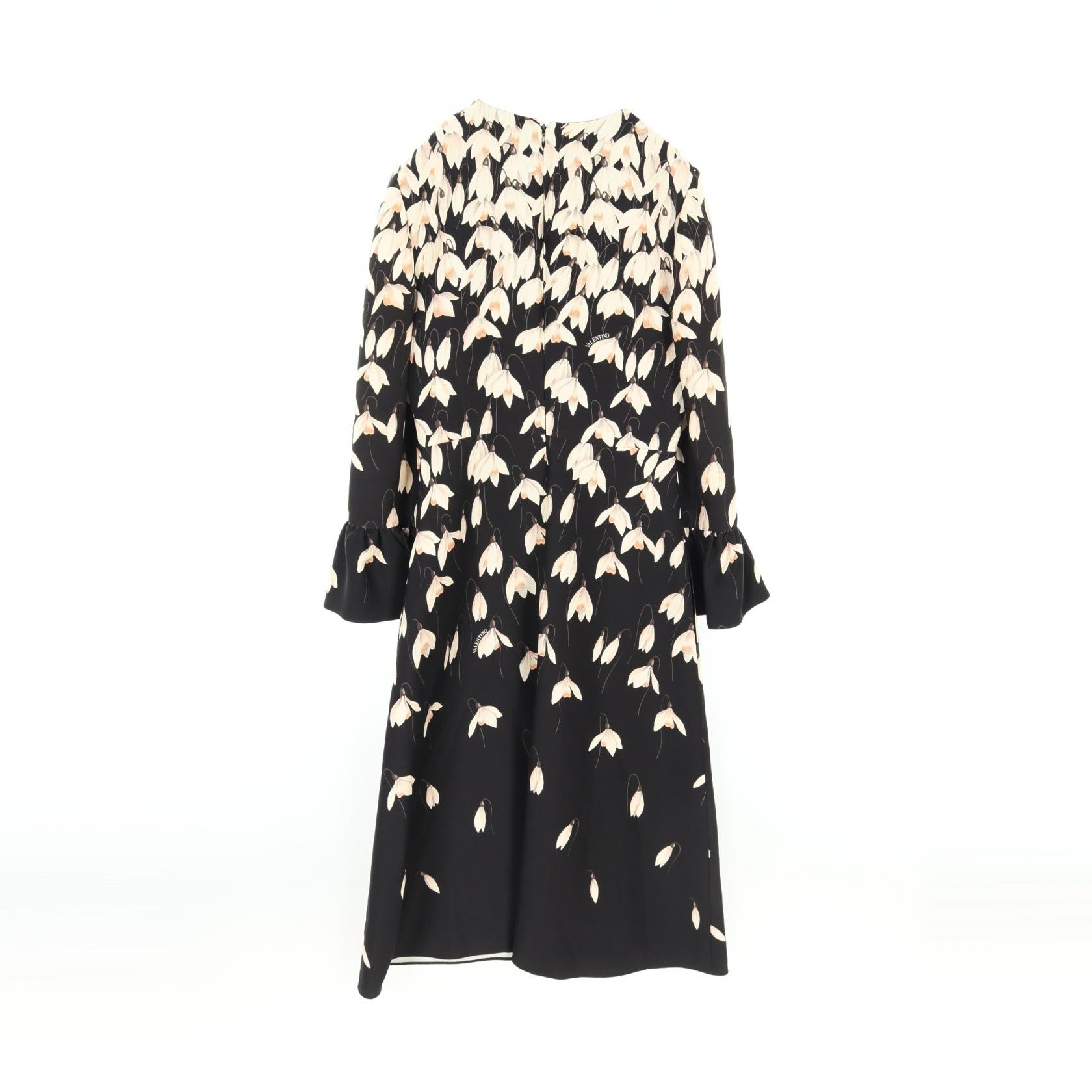 Valentino Wool Silk Dress Black Multi